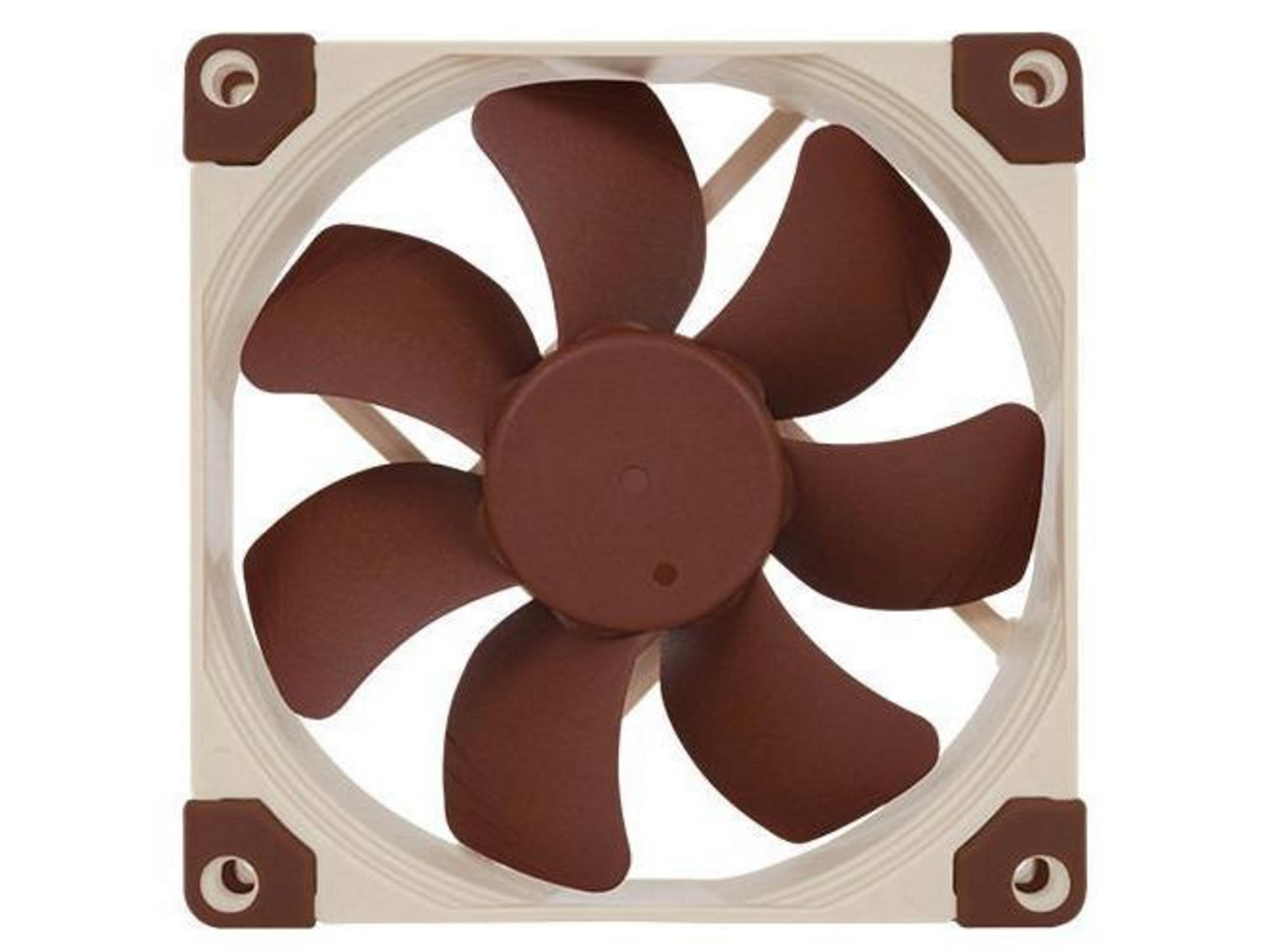 Una ventola marrone con telaio beige e angoli marrone scuro.