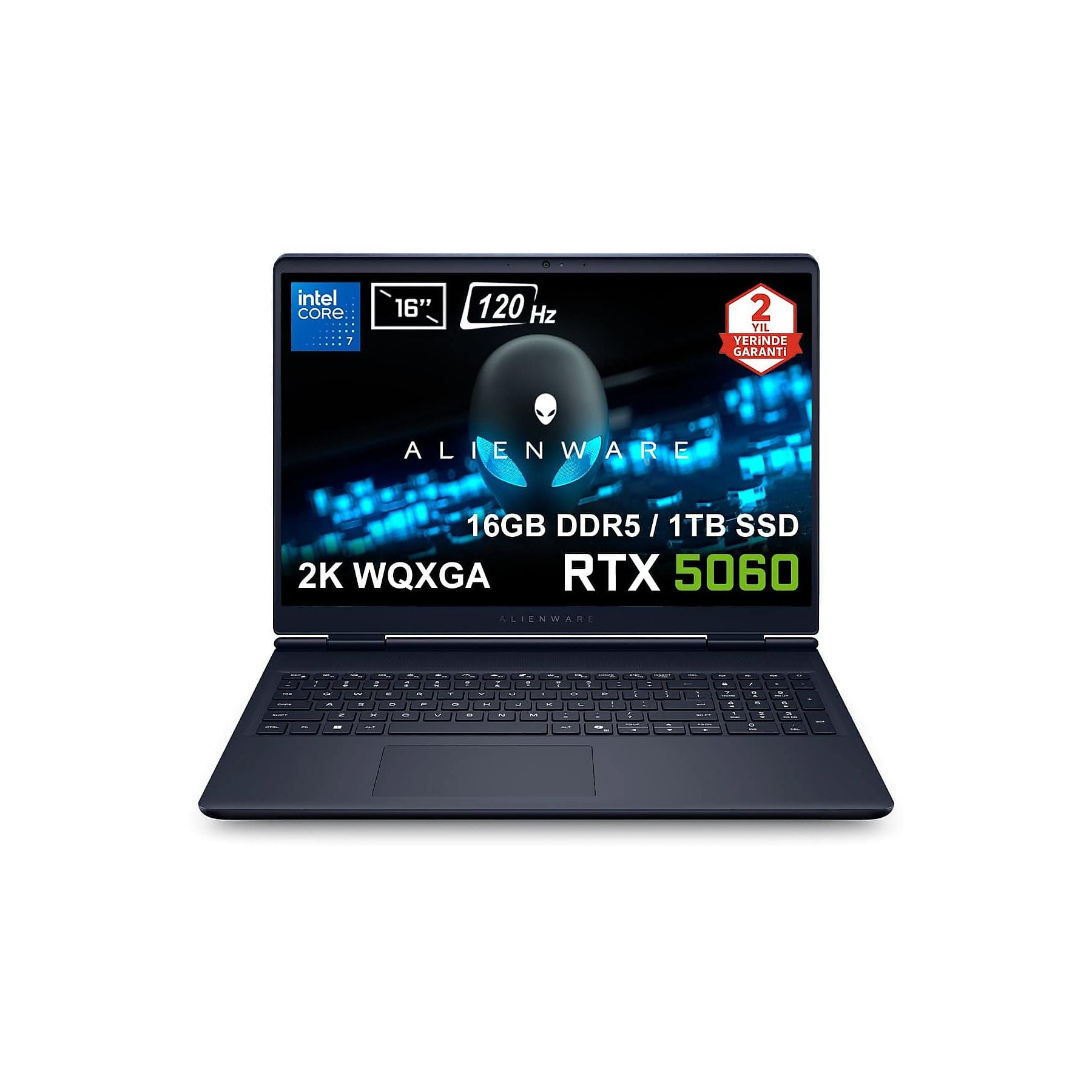 DELL Alienware 16 Aurora AC16250-C71615U56N RTX5060 F29 Intel Core 7-240H 40 GB RAM 2 TB SSD 16 inç FreeDOS Laptop Siyah