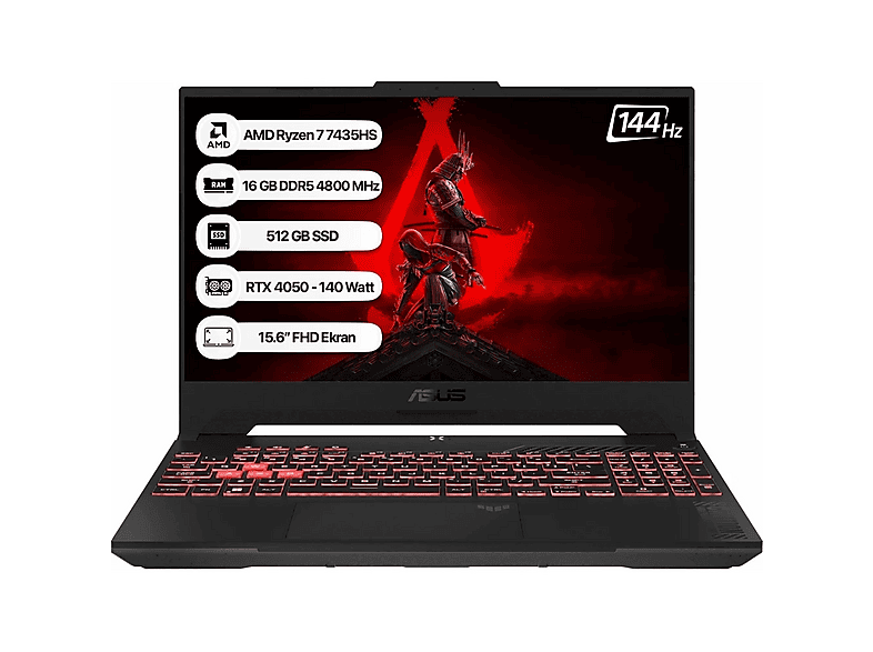 ASUS Tuf Gaming A16 FA607NUG-RL212 RTX 4050 F16 AMD Ryzen 7 7445HS 24 GB RAM 1 TB SSD 16 inç Windows 11 Pro Laptop Gri - Siyah