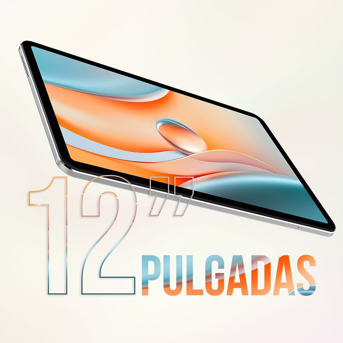 Ein Tablet mit 12 Zoll Bildschirm, auf dem ein abstraktes Design zu sehen ist.