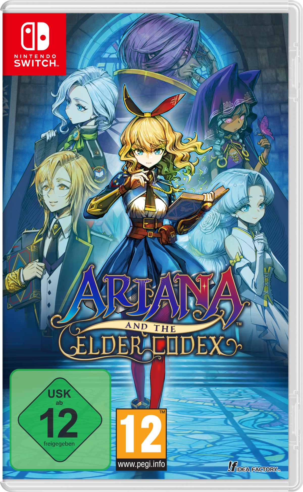 Spiel-Cover mit Anime-Charakteren und Nintendo Switch Logo. Altersfreigabe 12.
