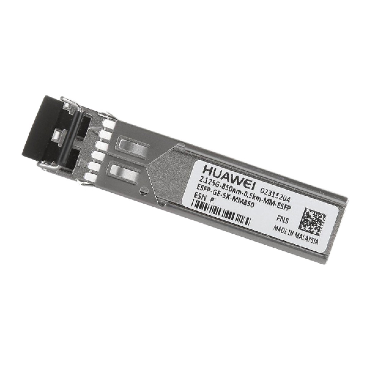 Etiket detaylı gümüş Huawei ESFP-GE-SX-MM850 ağ modülü.