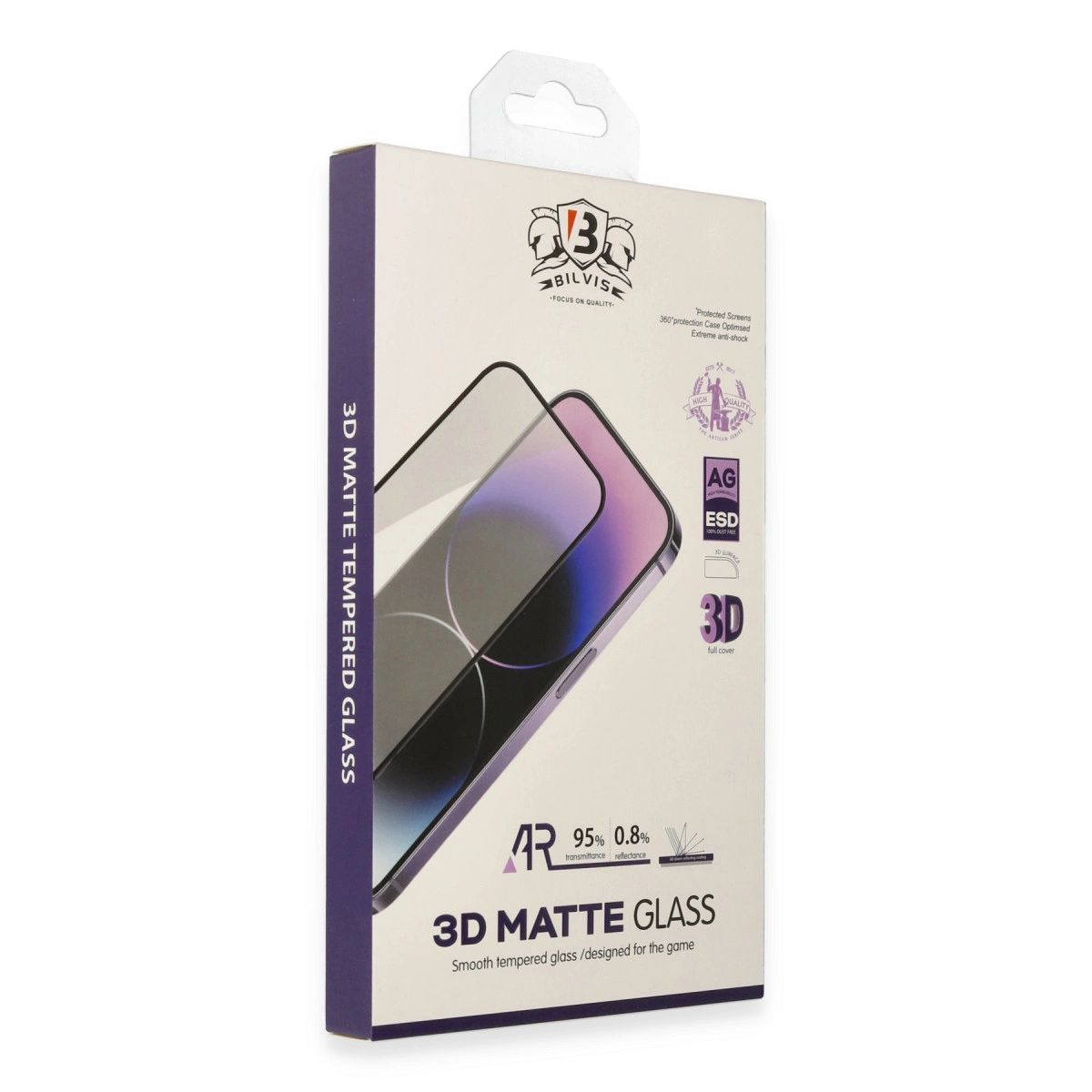 NEWFACE iPhone 13 Pro Max Uyumlu Bilvis 3D Mat Cam Ekran Koruyucu