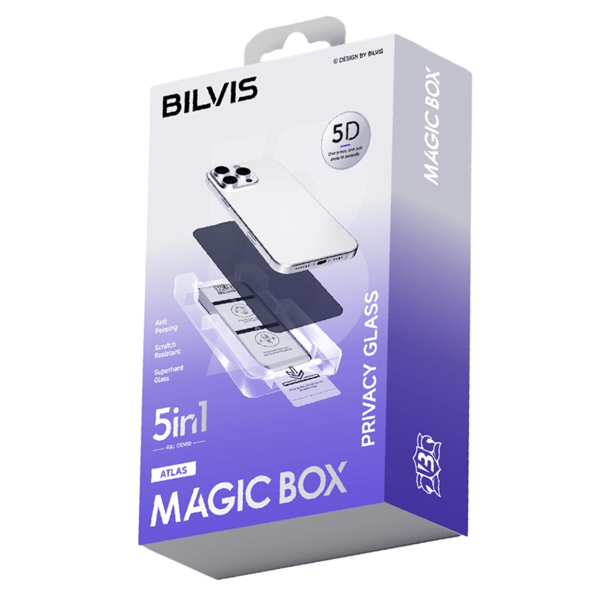 NEWFACE iPhone 15 Pro Max Uyumlu Bilvis 5in1 5D Magic Hayalet Cam Ekran Koruyucu