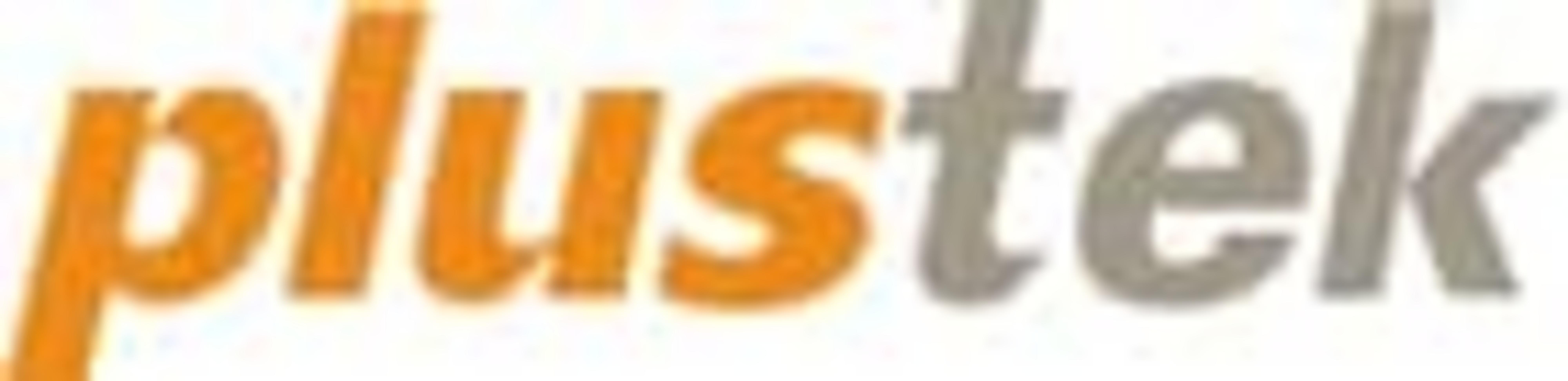 Il logo mostra la parola "plustek" in lettere arancioni e grigie.