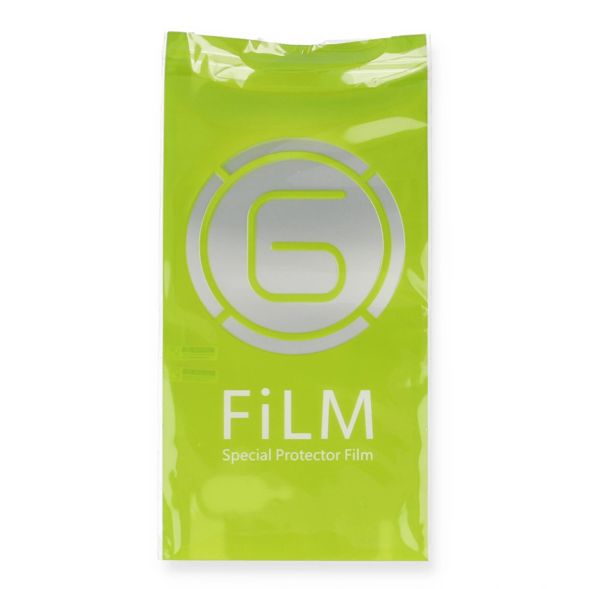 Gümüş logo ve 'FILM Special Protector Film' yazılı yeşil ambalaj.