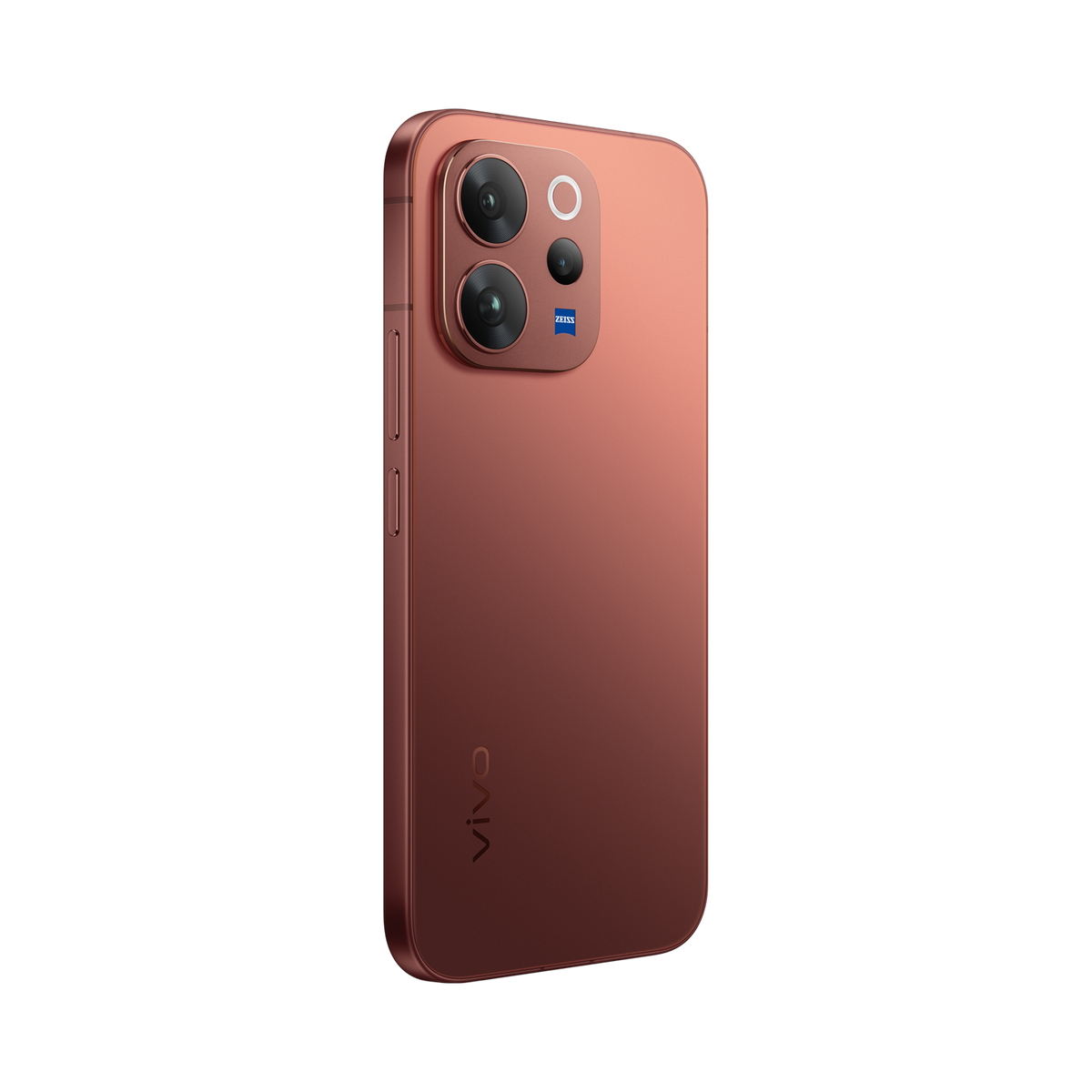 Brązowy smartfon z potrójnym aparatem i logo ZEISS.