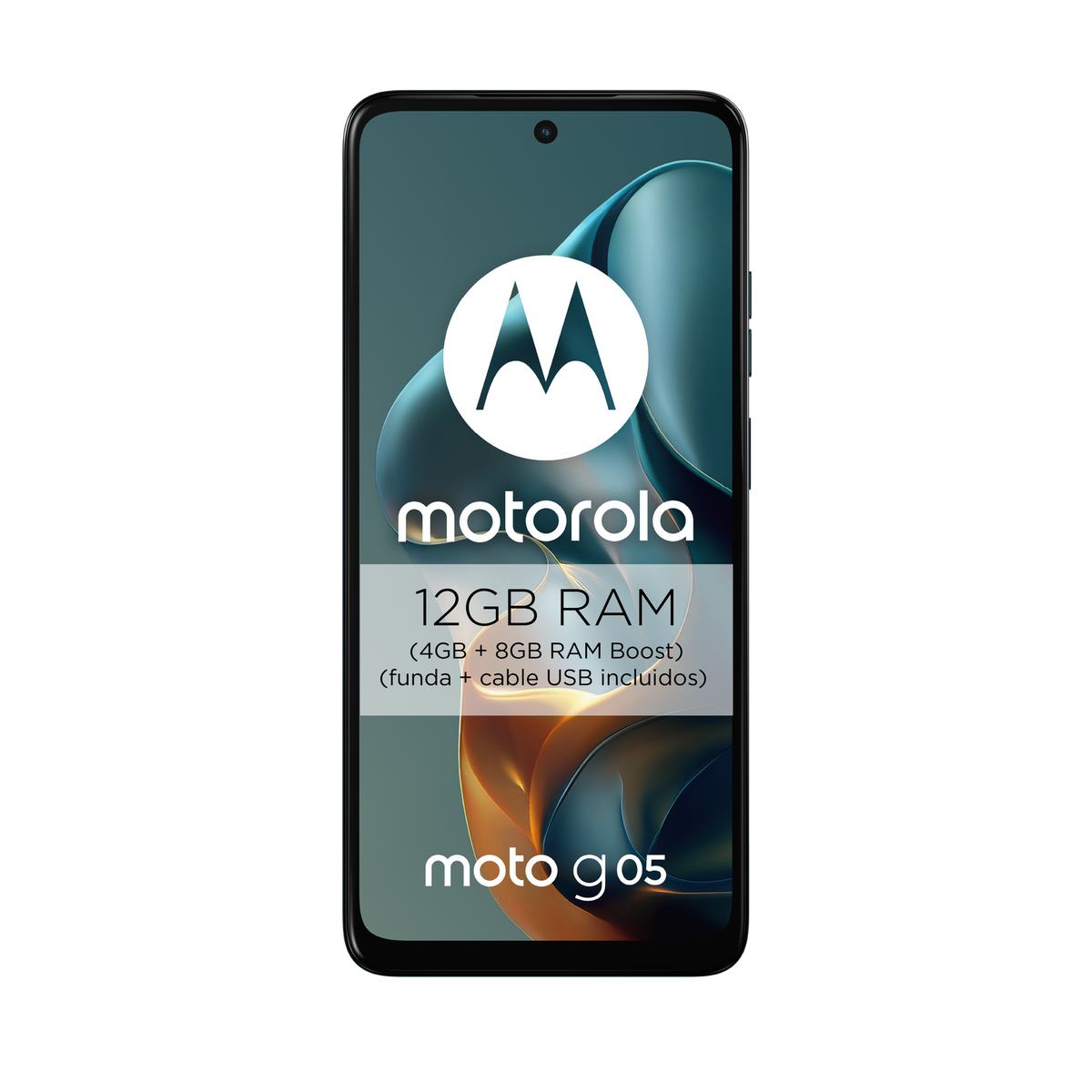 Smartfon Motorola Moto G05 z 12 GB RAM i logo Motorola.