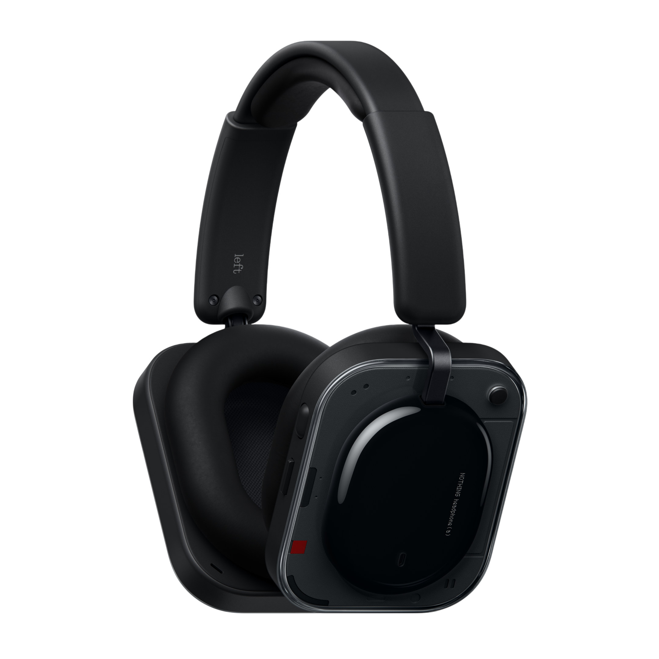 Schwarze Kopfhörer mit einem gebogenen Bügel und gepolsterten Ohrmuscheln.