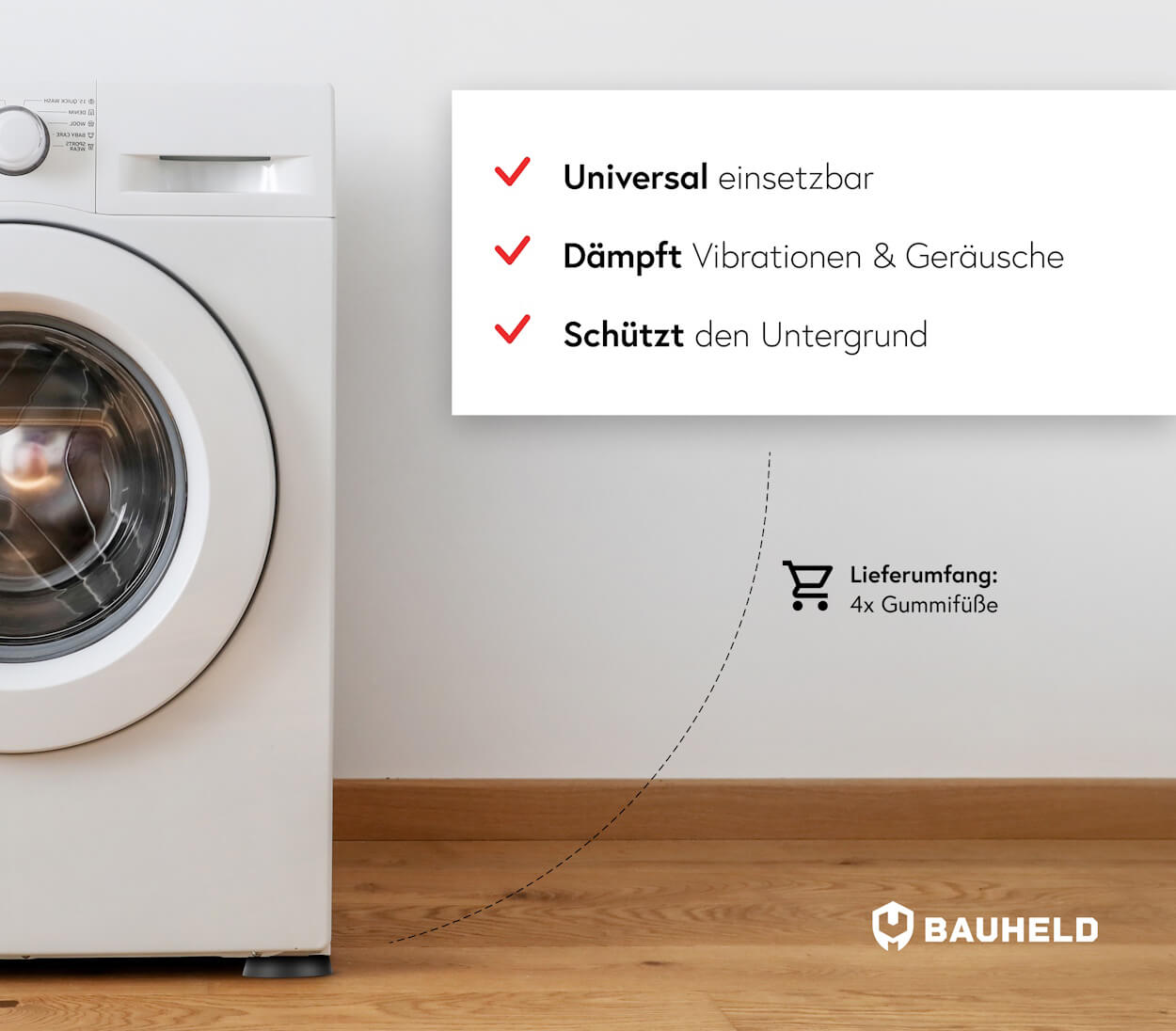 BAUHELD Schwingungsdmpfer Fe 4 Stck Schwarz Waschmaschinenzubehr |  SATURN