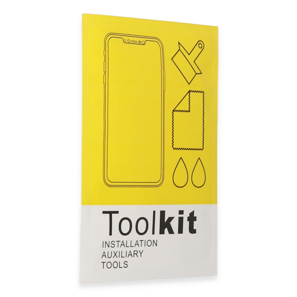 Telefon taslağı, silecek, bez ve damla ikonlu Toolkit paketi.