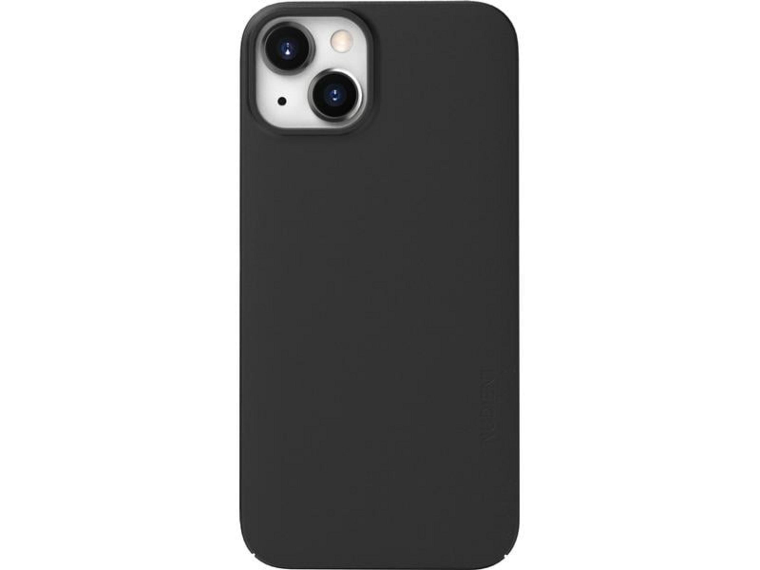 Coque de téléphone noire avec module caméra. Logo discret au dos.