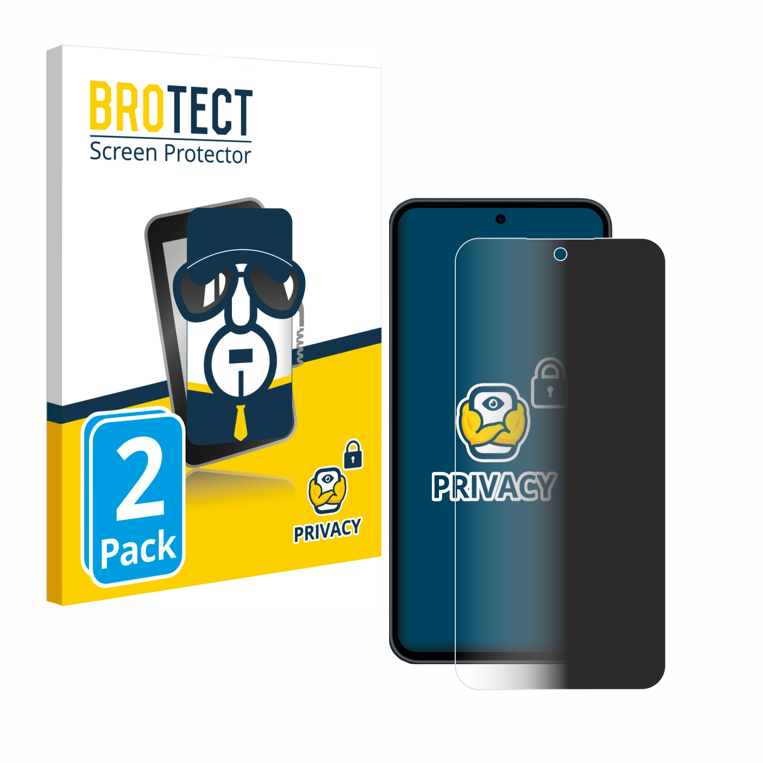 Verpackung mit zwei Sichtschutzfolien für Smartphones.