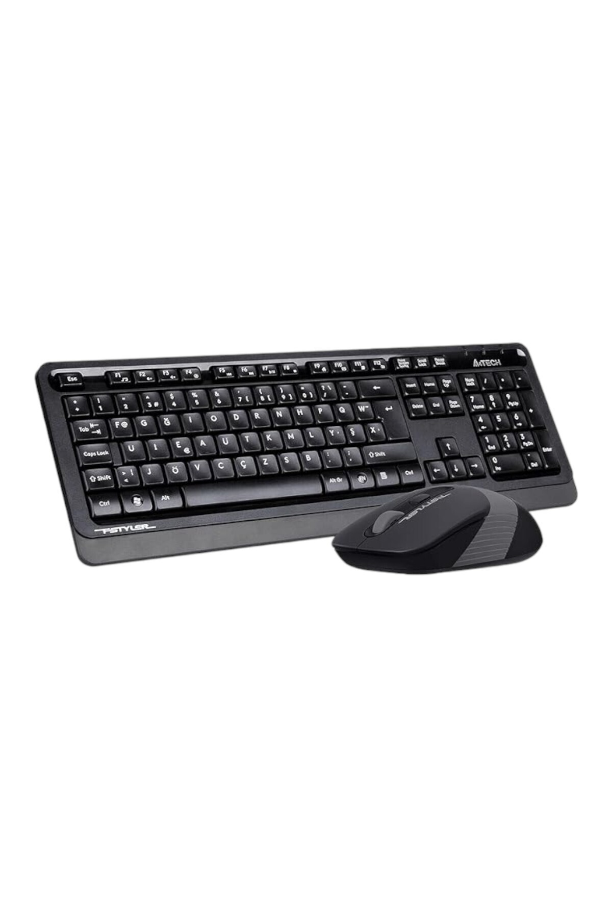 A4TECH FG1010 Q 2.4GHz Sessiz Tuşlar, Ergonomik Tasarım Kablosuz Klavye ve Mouse Seti Siyah
