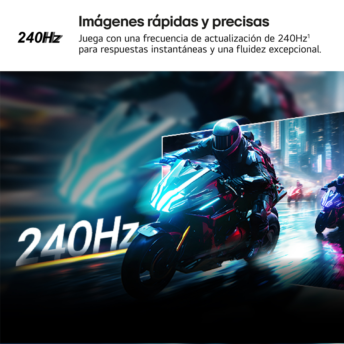 Motocykliści ścigają się nocą po mokrej ulicy z odświeżaniem 240Hz.
