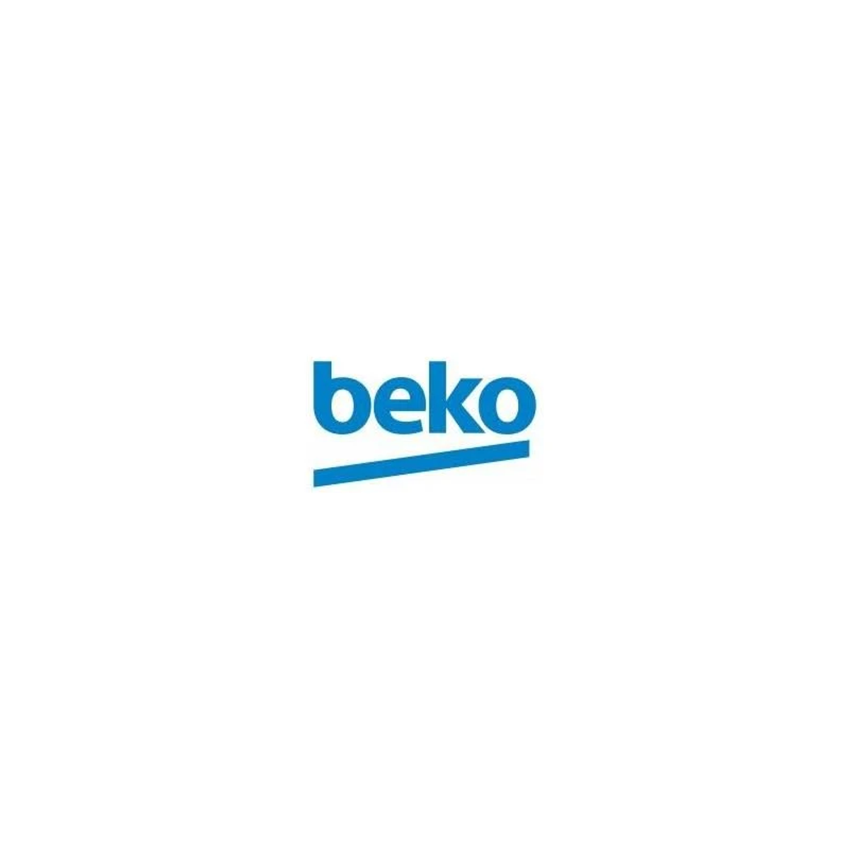 Logotipo de Beko en azul sobre fondo blanco con una barra azul debajo.