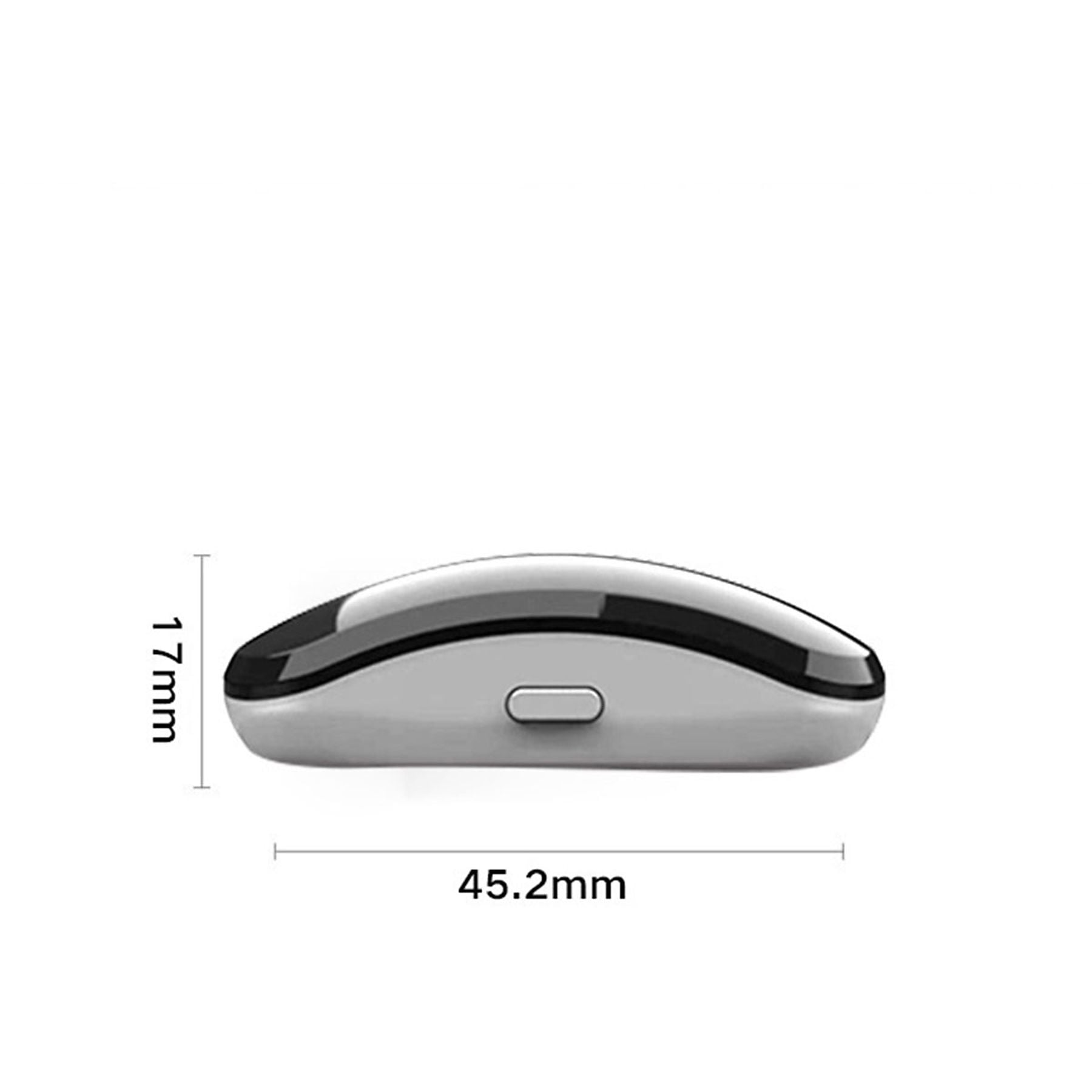 Ein kleines, ovales, graues und schwarzes elektronisches Gerät mit Maßen 45,2mm x 17mm.