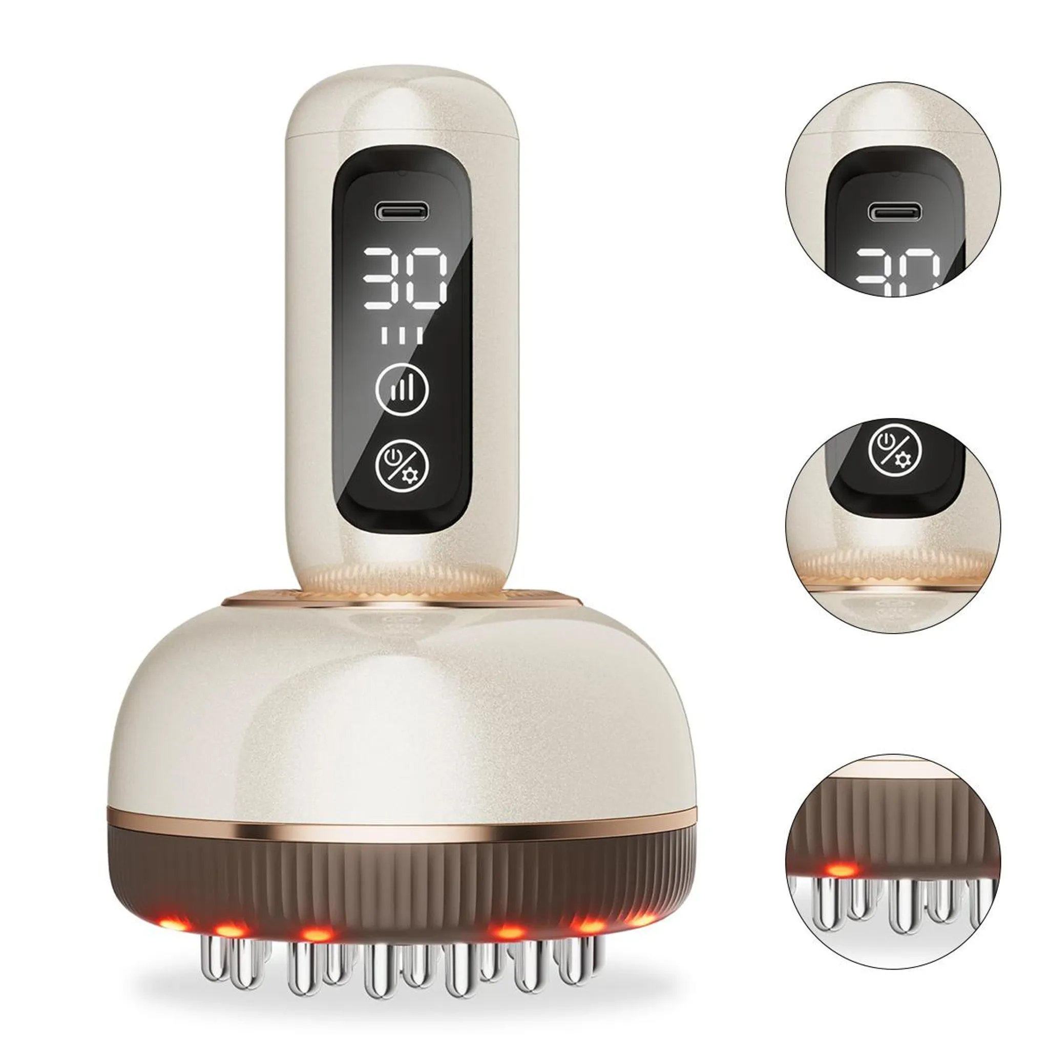 CRRYNUO Vibration, Erwärmung, Mikrostrom Massagegerät Weiß
