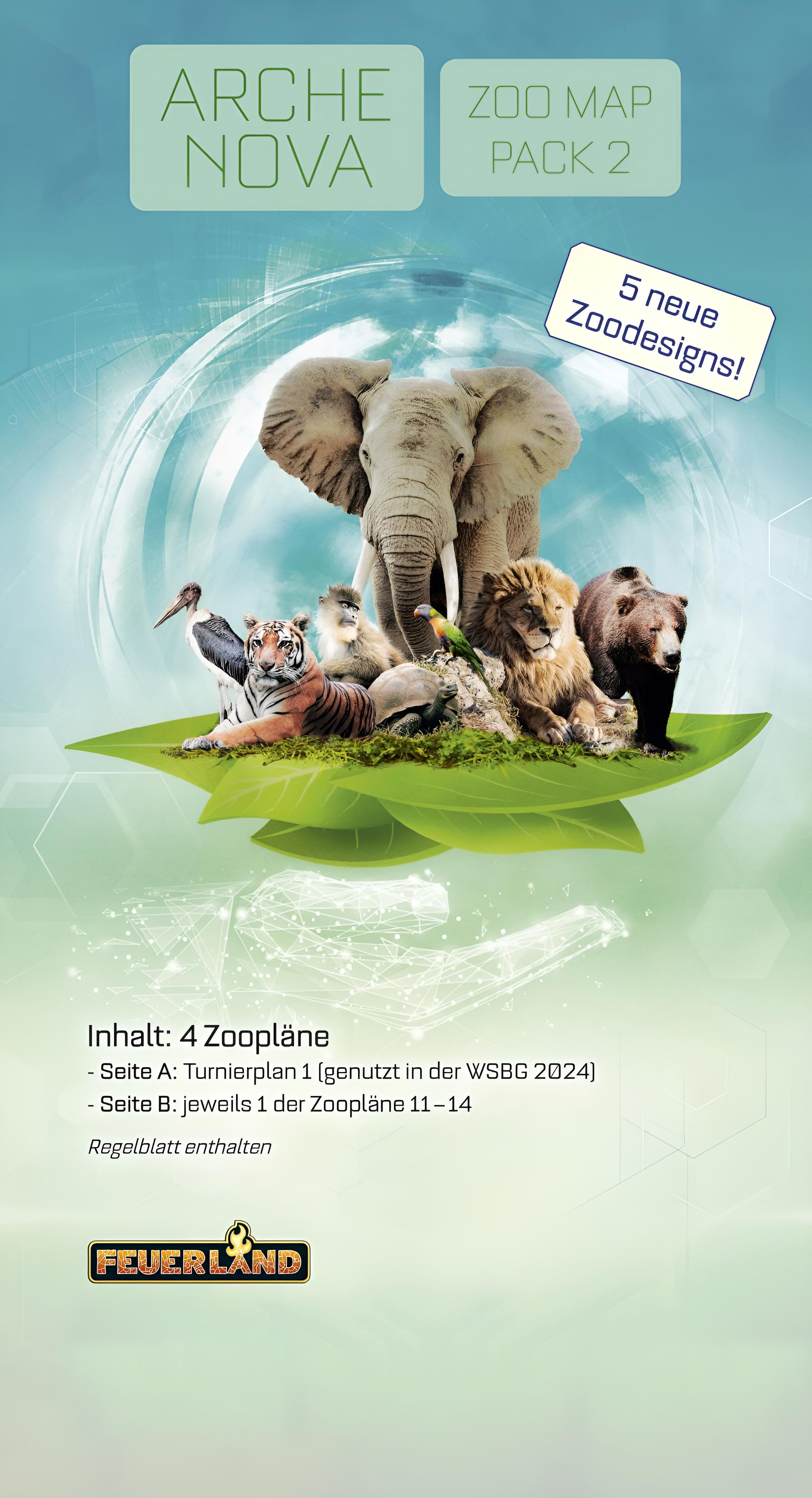 Zoo-Plan-Paket mit verschiedenen Tieren und Text über Zoo-Pläne.