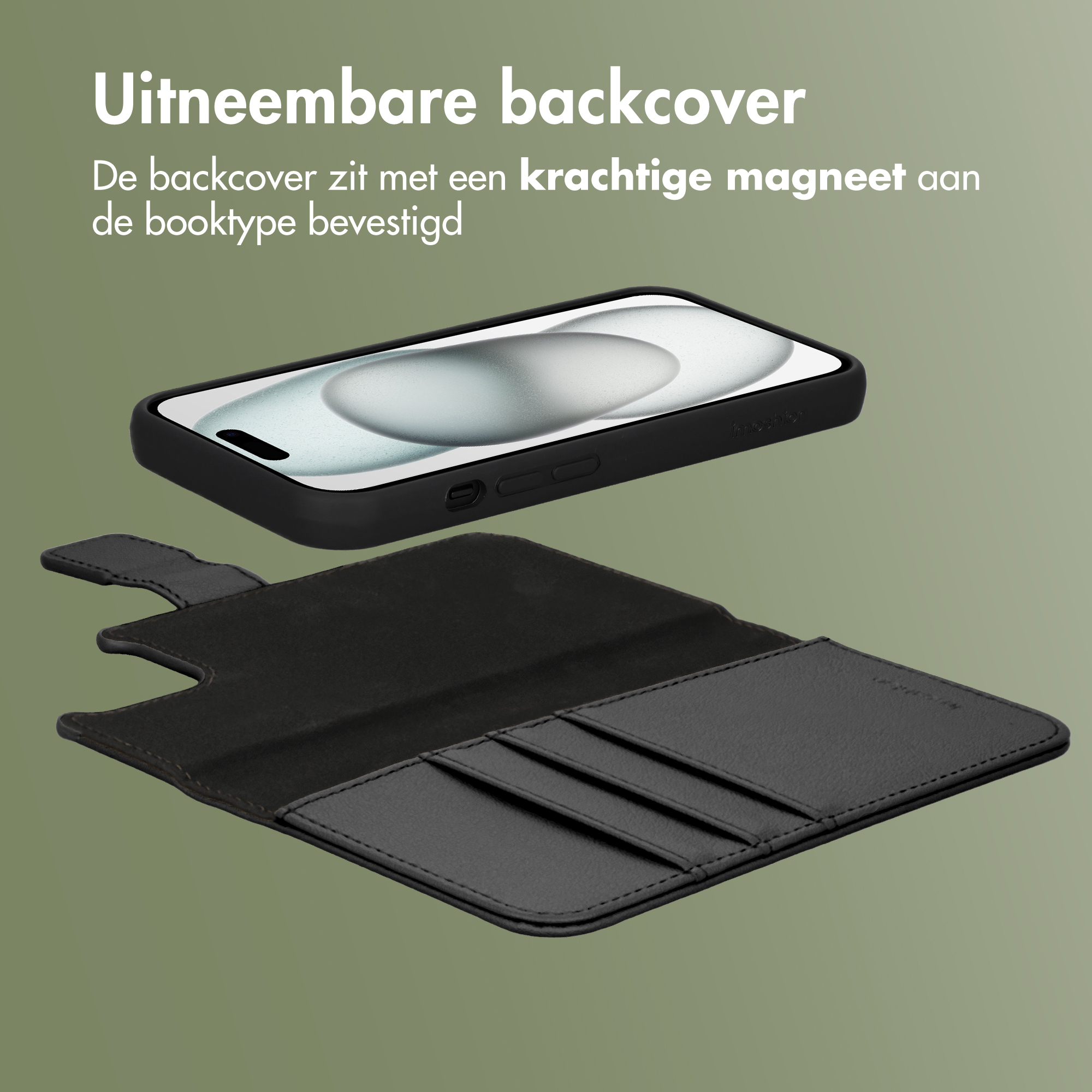 Zwarte telefoonhoes en een flipcase met kaartsleuven.