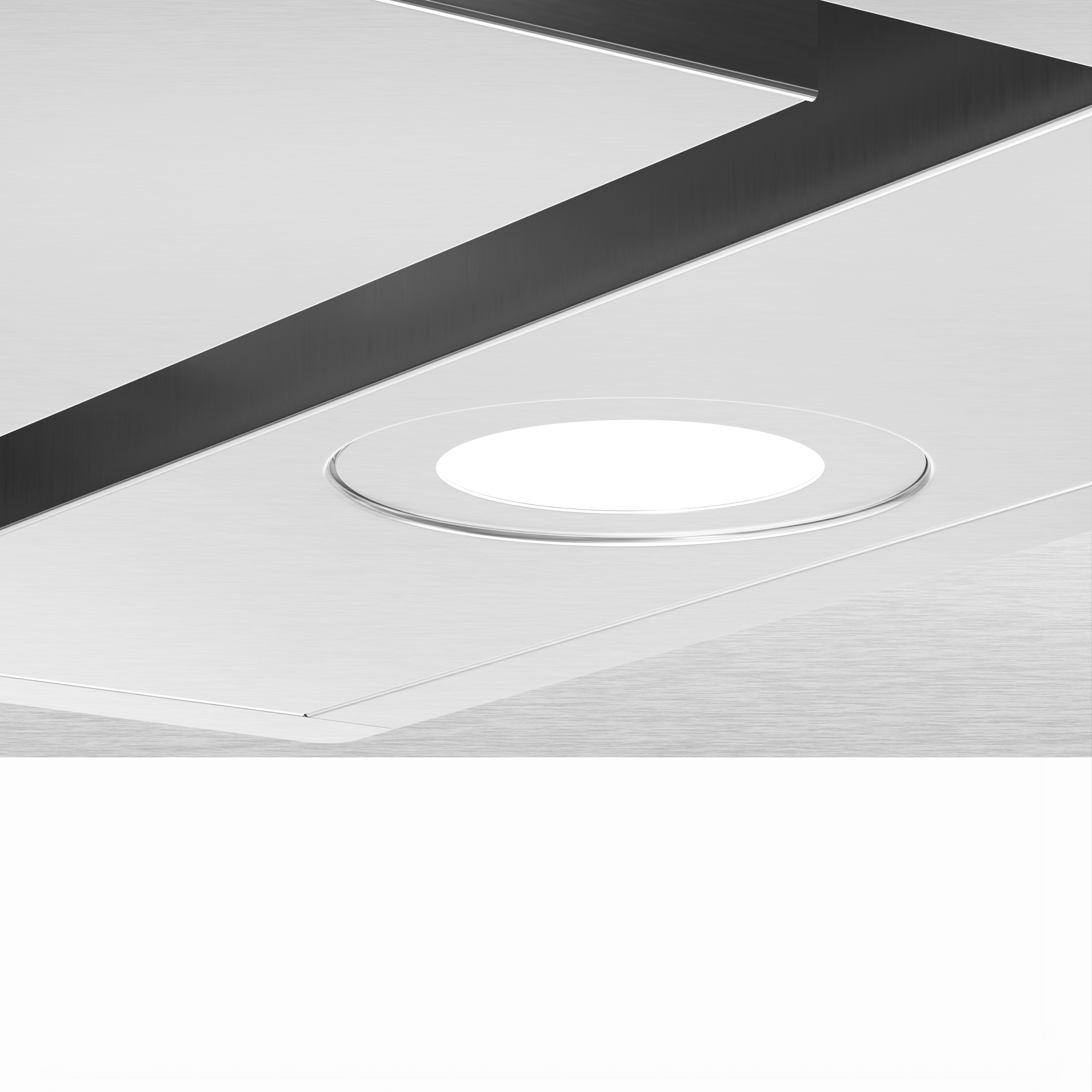 Un ritaglio di cappa moderna con luce integrata.