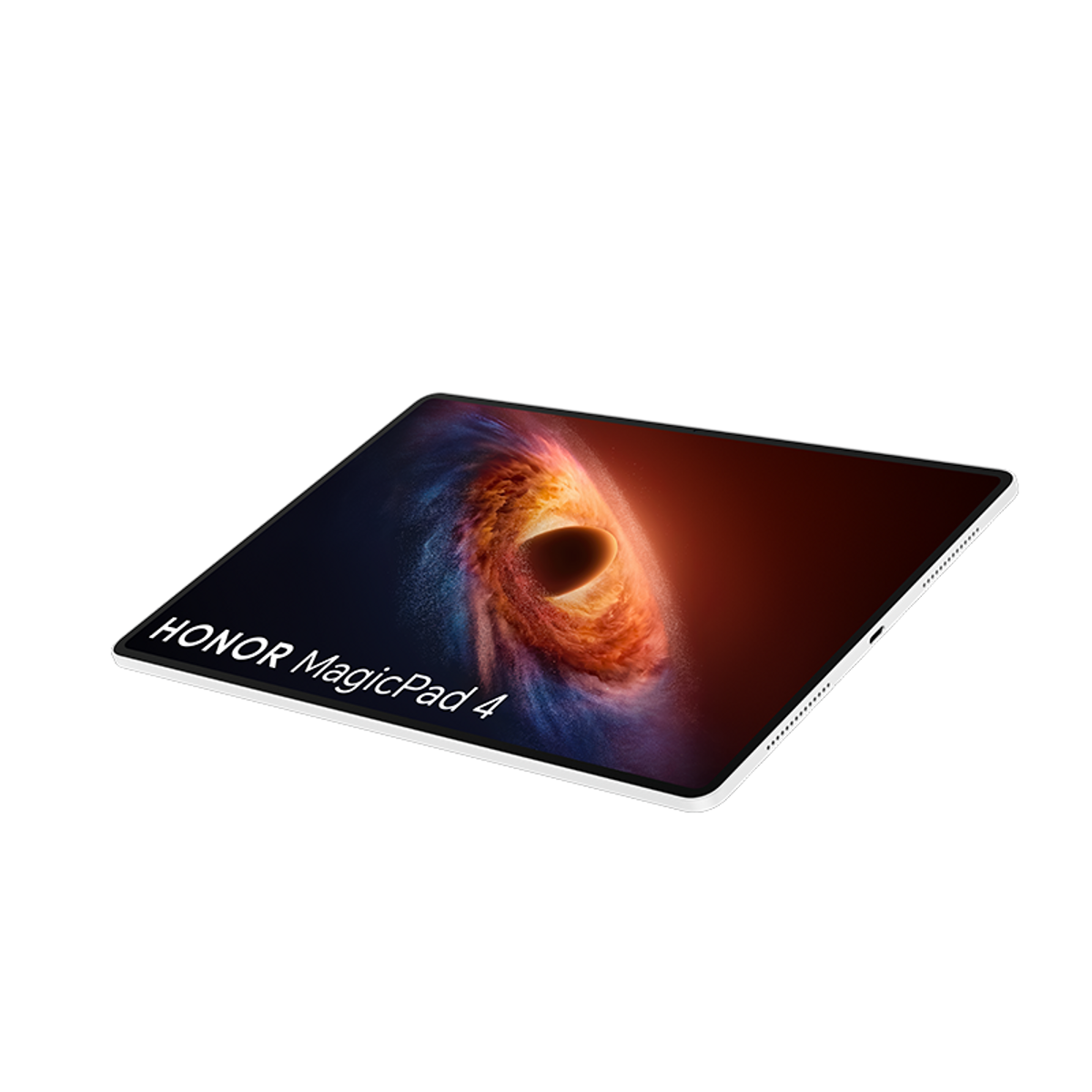 Ein HONOR MagicPad 4 Tablet mit einem galaktischen Hintergrundbild.