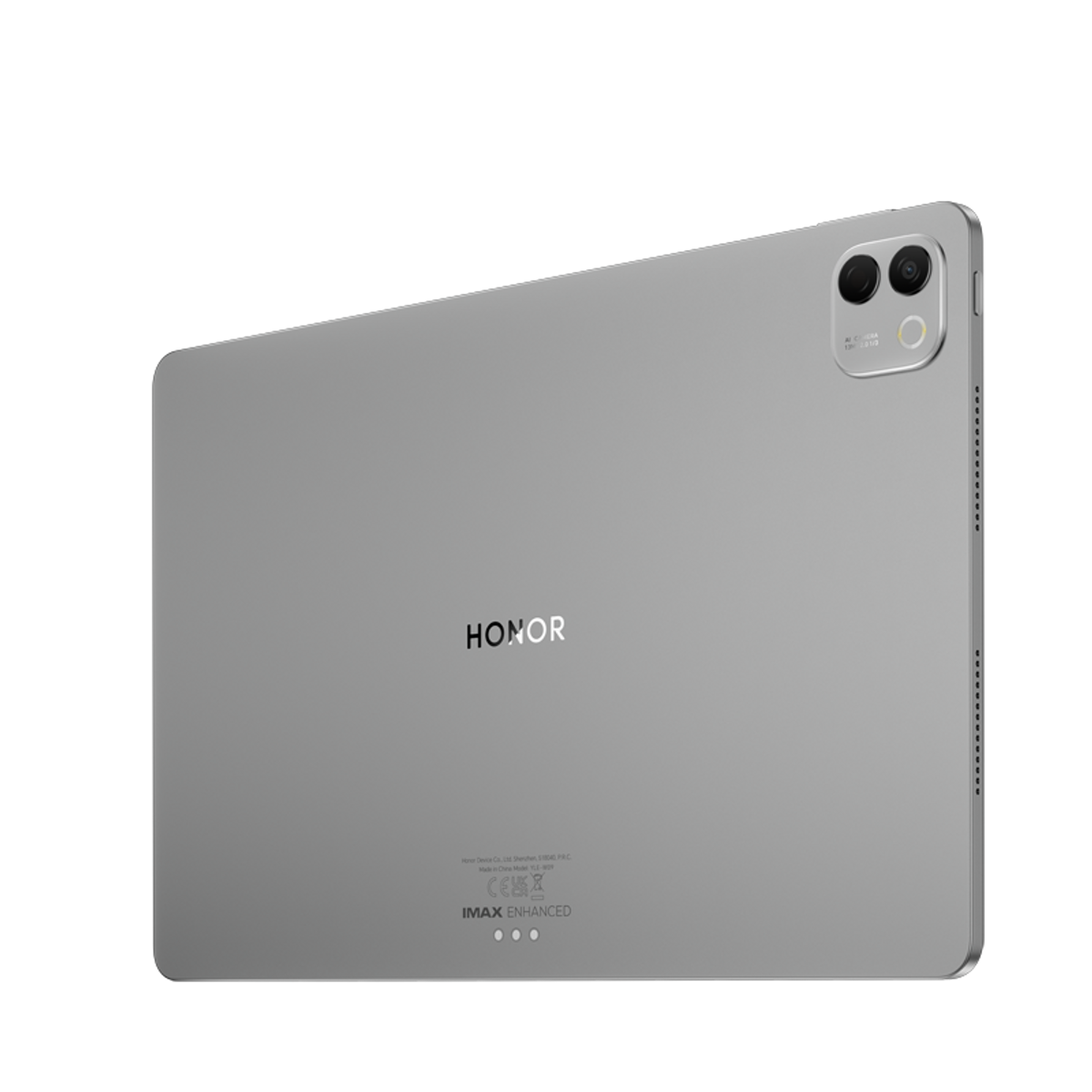 Rückseite eines silbernen Honor-Tablets mit zwei Kameras und Lautsprechergittern.