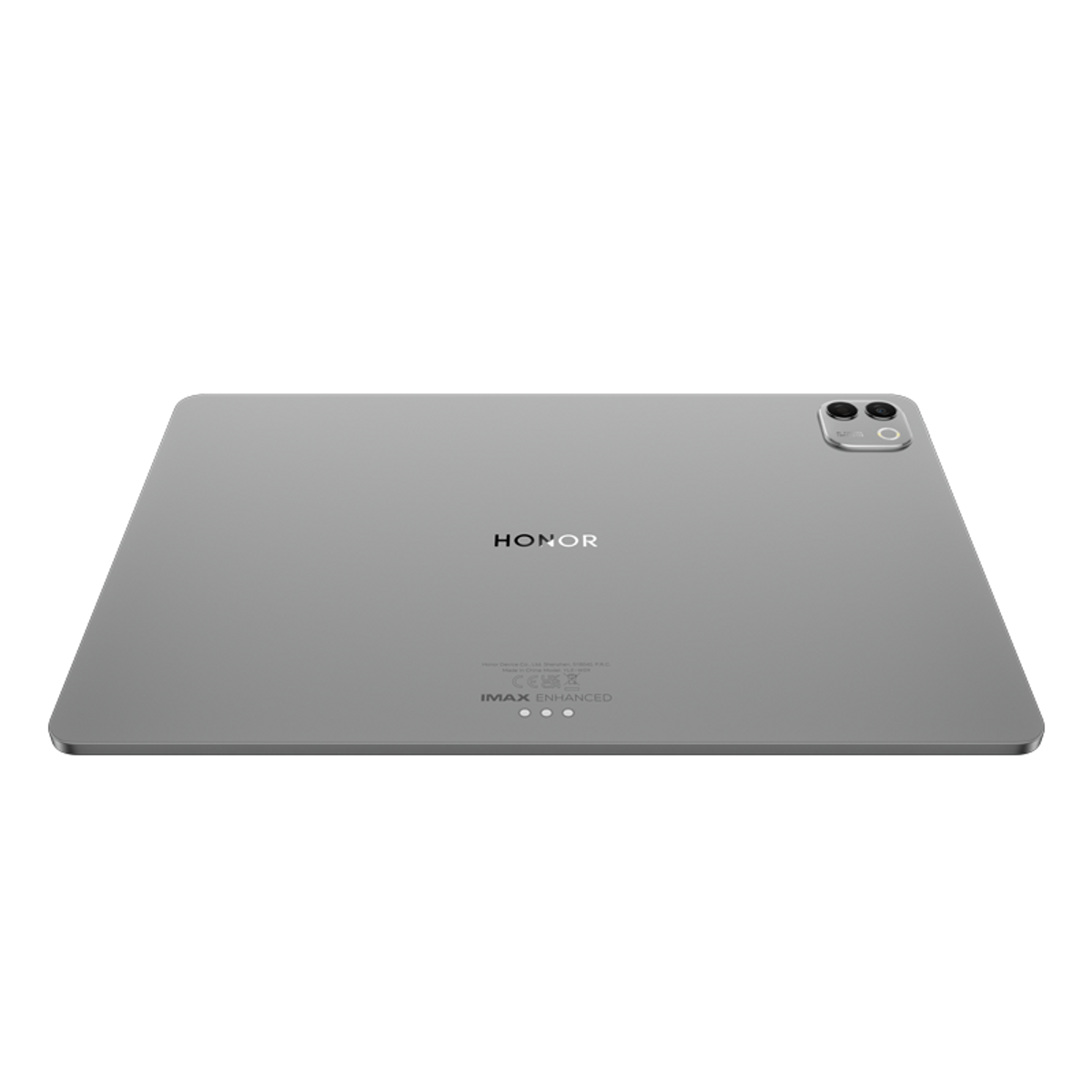 Graues Honor-Tablet mit zwei Kameras auf der Rückseite und dem Honor-Logo.