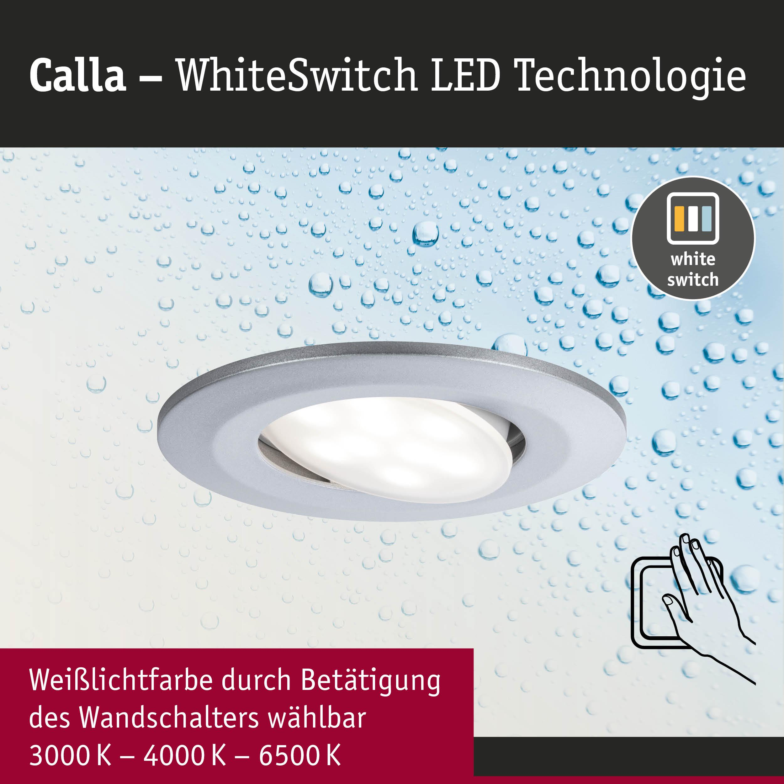 Lampa LED Calla WhiteSwitch z wybieraną temperaturą barwową.