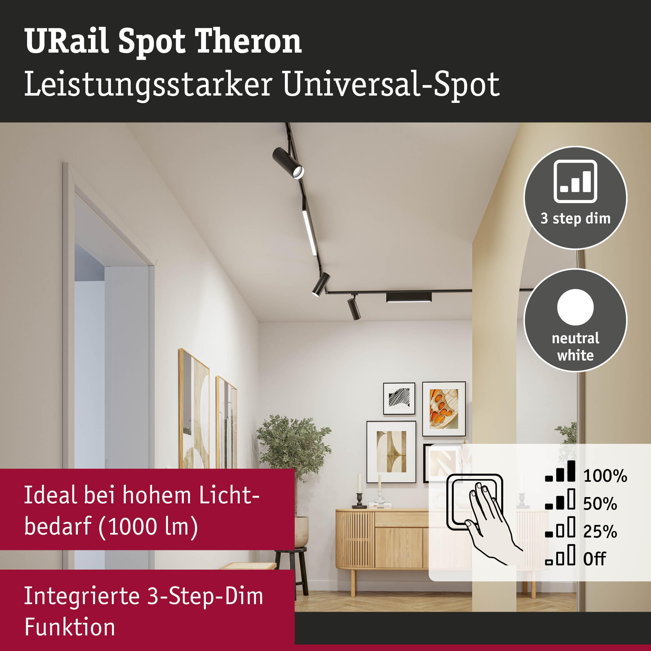 URail Spot Theron: Wydajny spot uniwersalny z funkcją 3-stopniowego ściemniania.