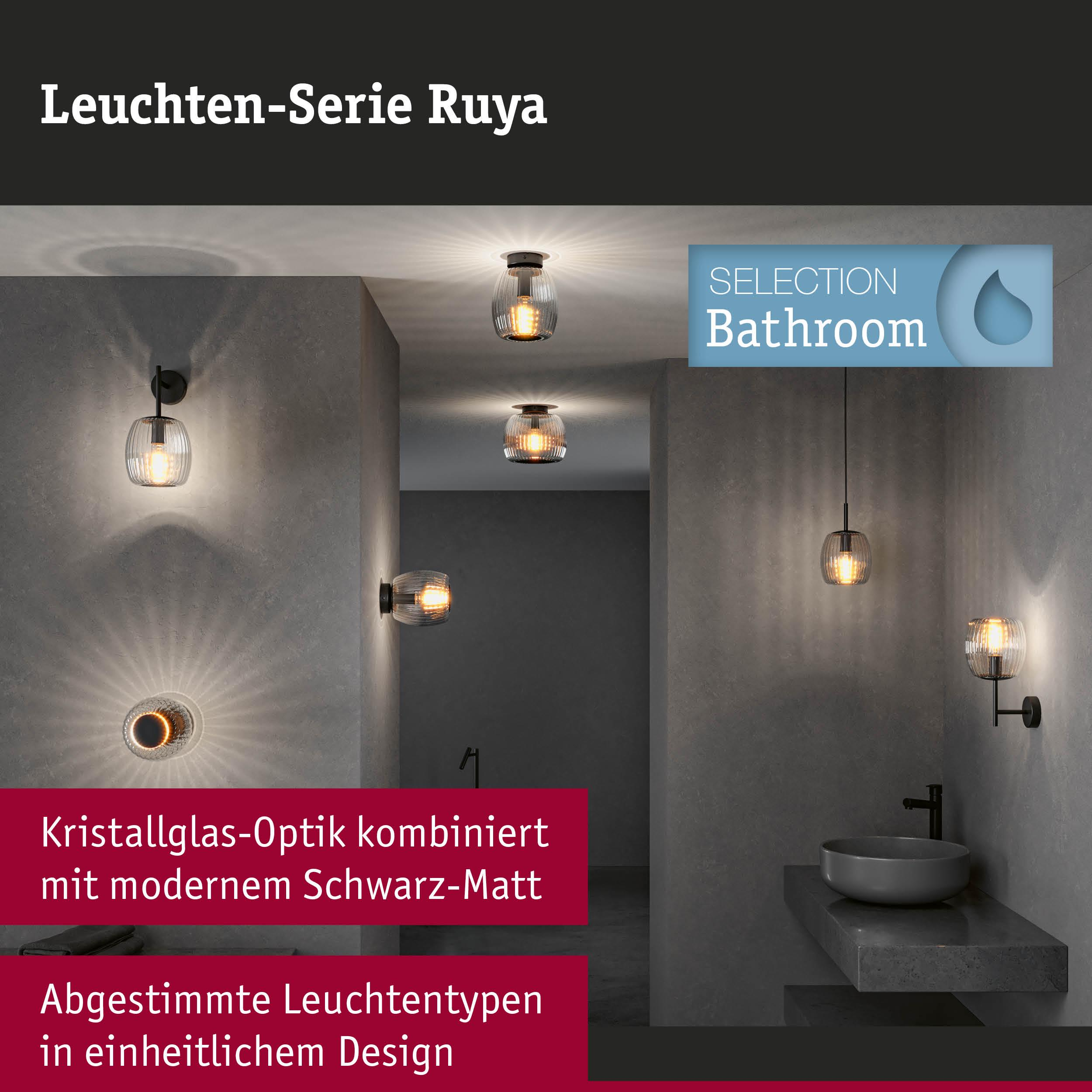 Badezimmerleuchten im modernen Design mit Kristallglas-Optik.