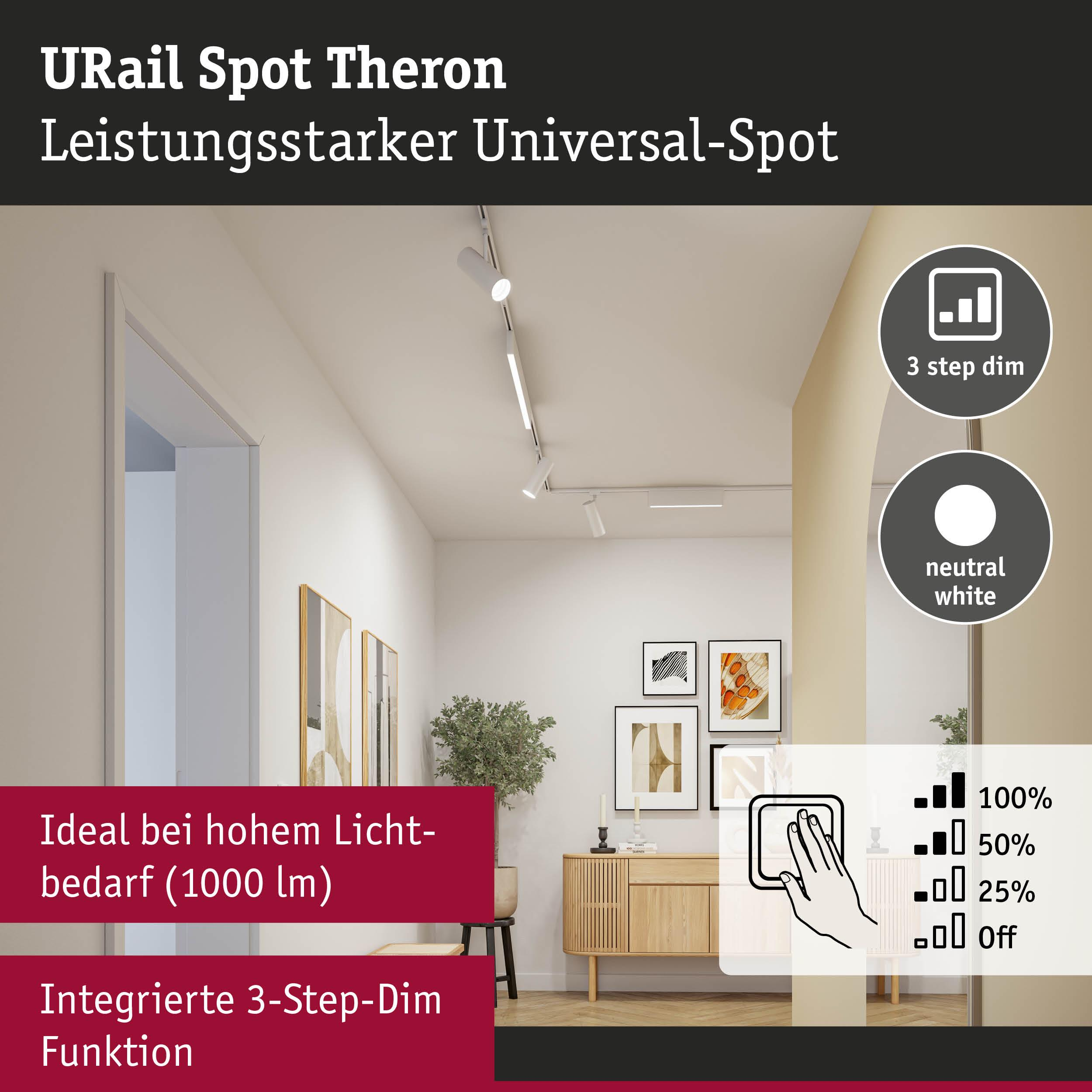 URail Spot Theron: Wydajny spot uniwersalny z funkcją 3-stopniowego ściemniania.