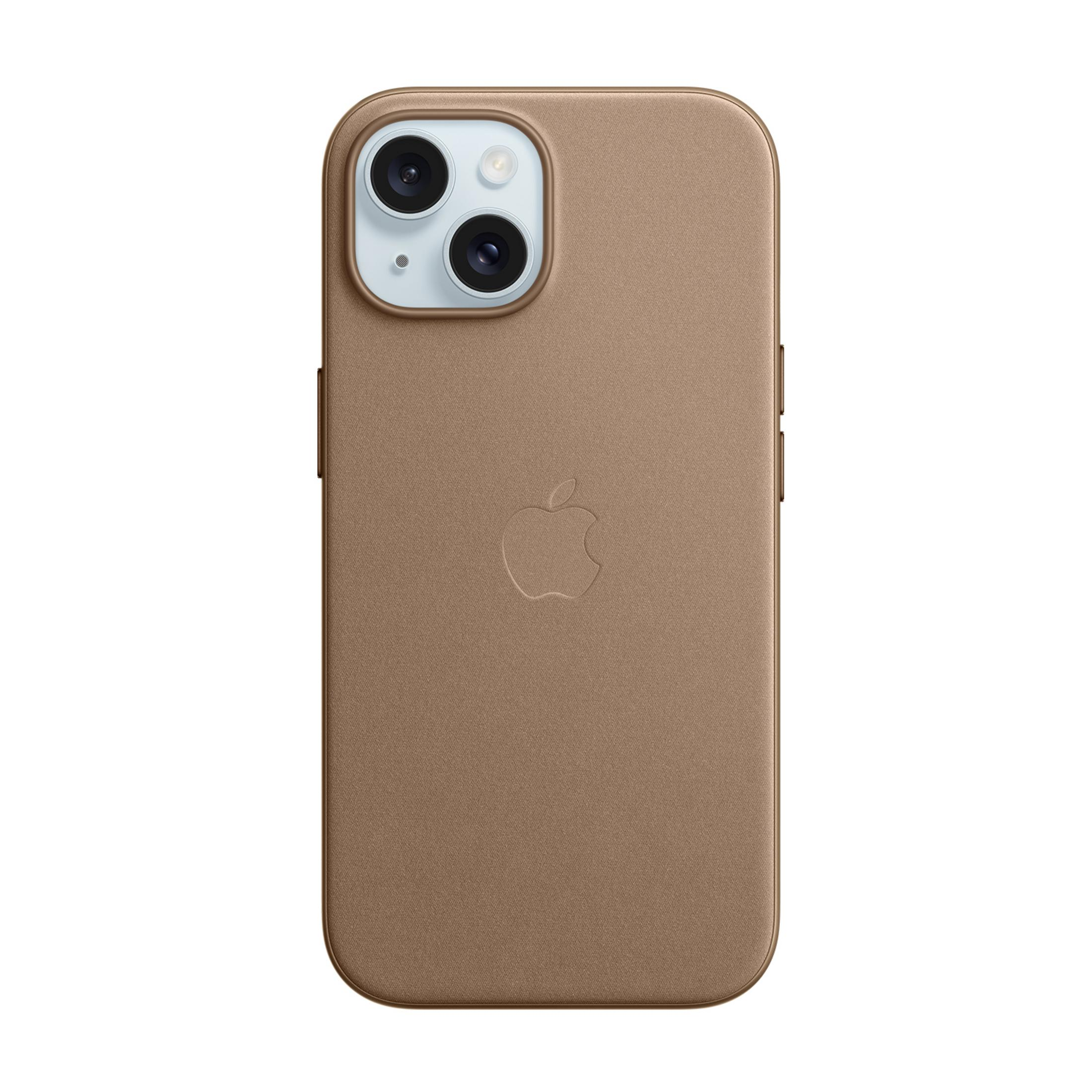 Tył brązowego iPhone'a z logo Apple i modułem aparatu.