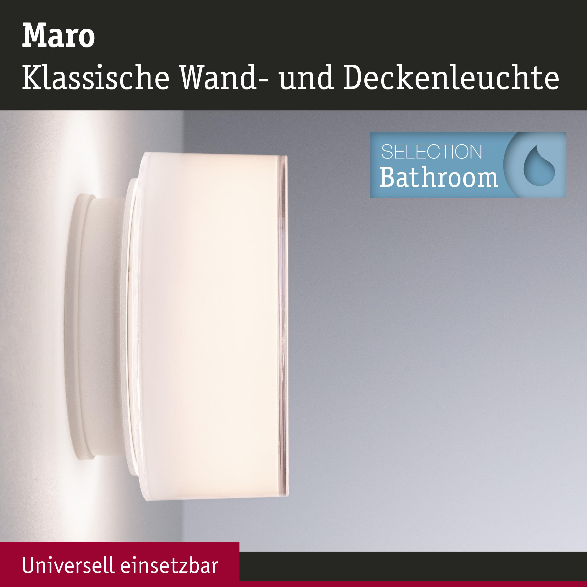 Eine weiße Wandleuchte mit mattem Schirm, an einer Wand montiert.