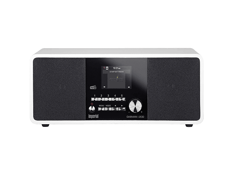 Imperial DABMAN I200 – Radio Internet/DAB+/FM Stéréo Blanche – Écran 2.8" Couleur, WiFi, LAN, Aux-In, Alarme, Météo