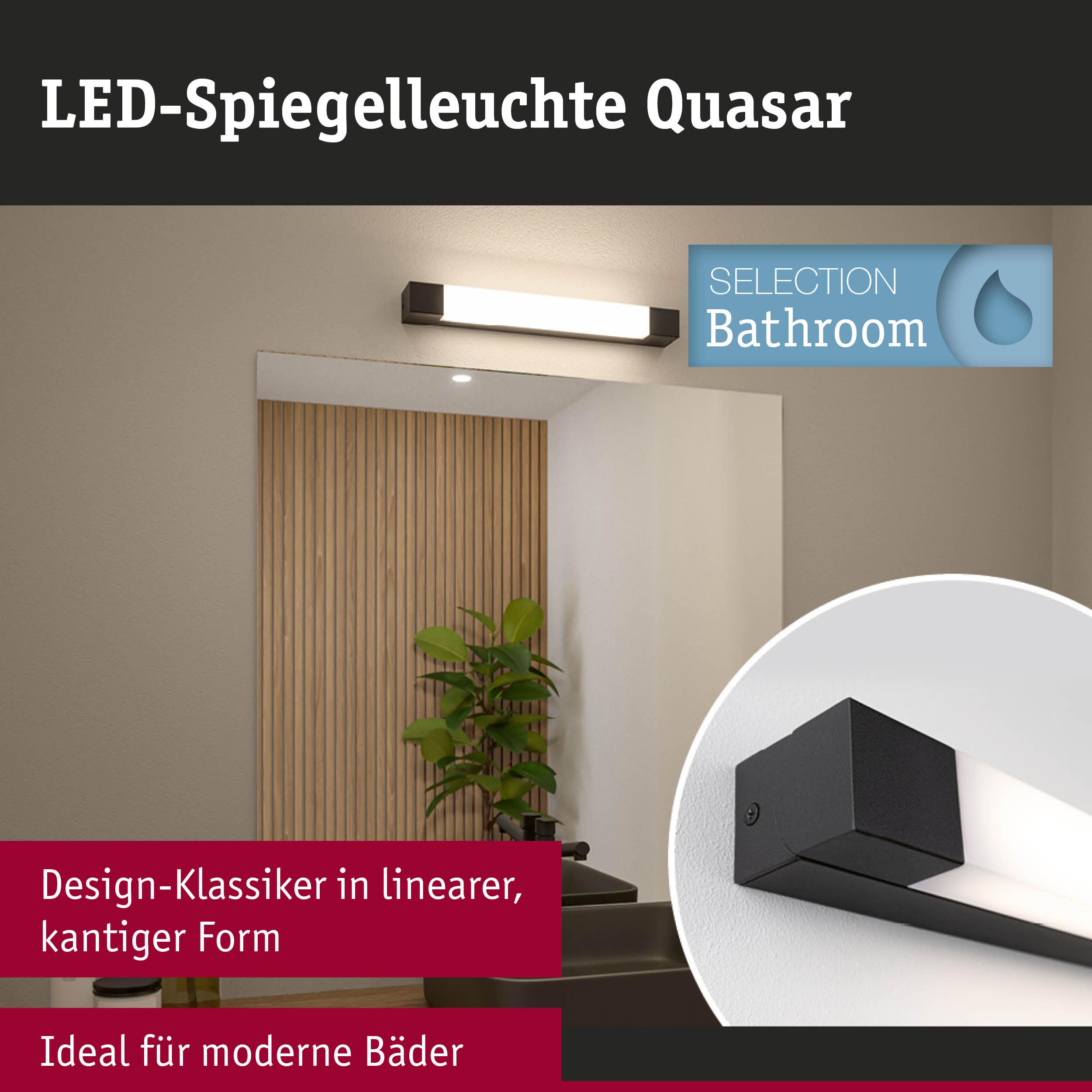 Nowoczesna lampa lustrzana LED o liniowym designie, idealna do łazienek.