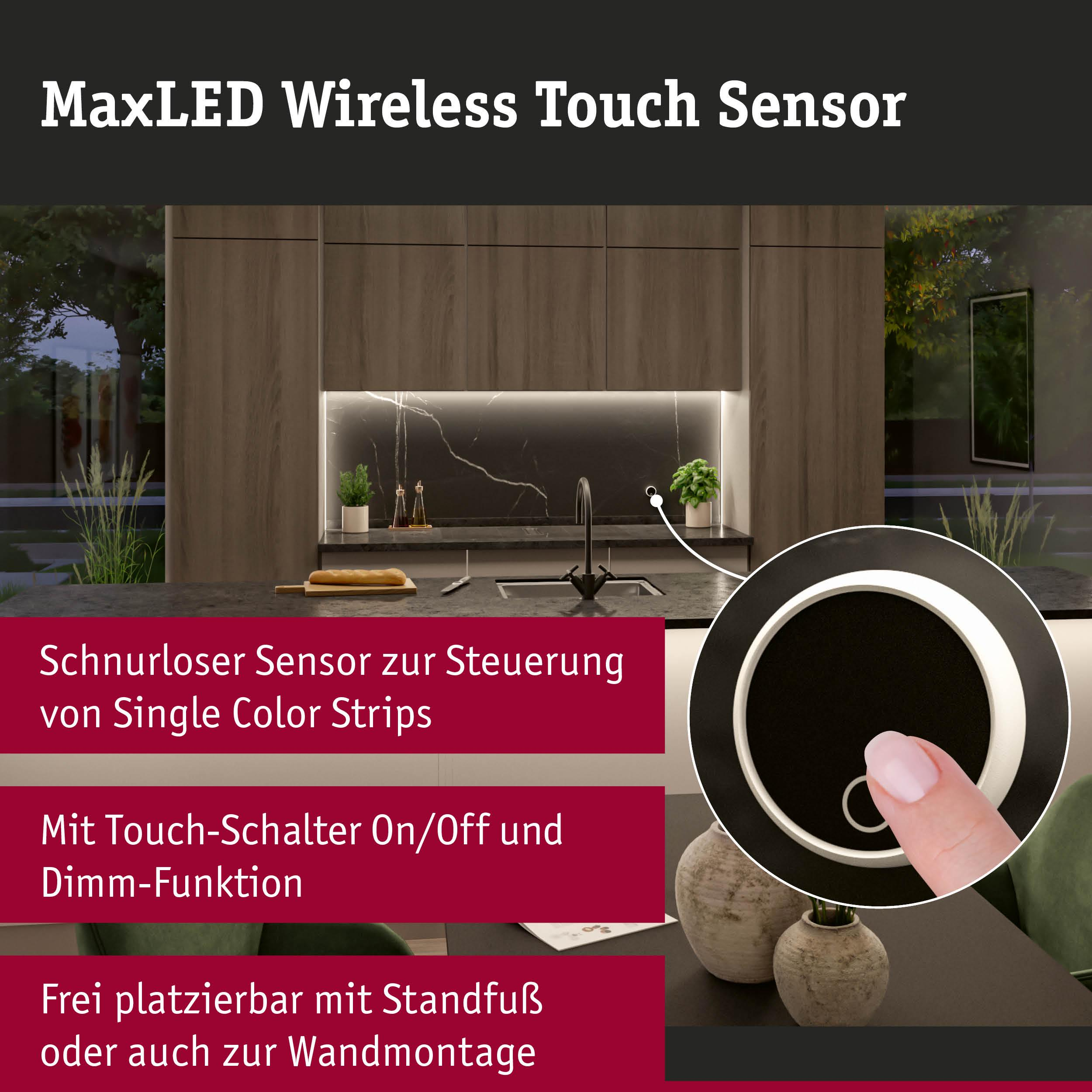 MaxLED Wireless Touch Sensor: Steuerung von Lichtleisten mit Touch-Funktion.