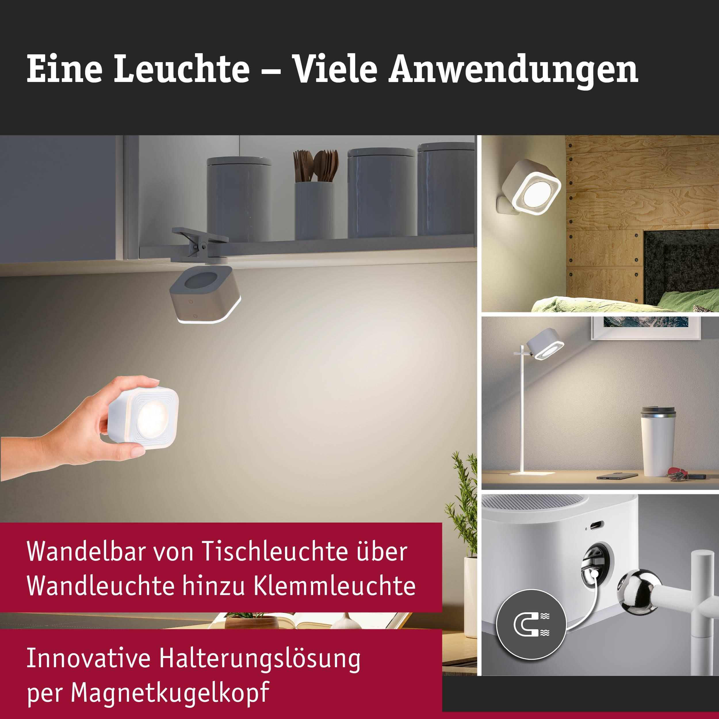 Lampa w różnych formach: stołowa, ścienna, zaciskowa z głowicą magnetyczną.