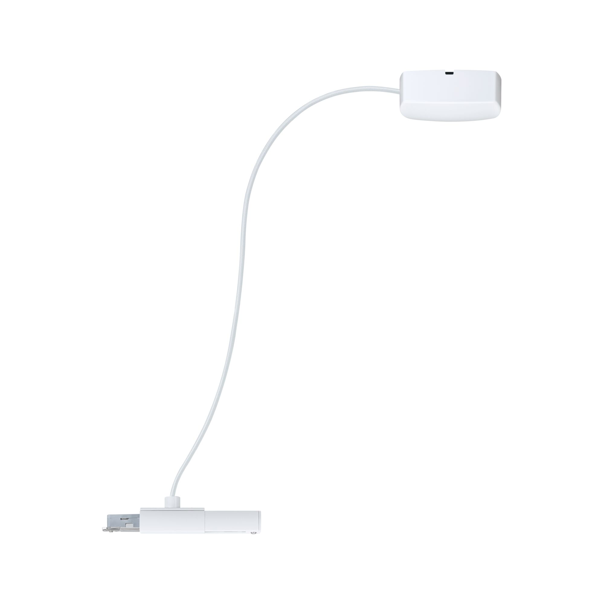 Ein weißes Ladekabel ist mit einem weißen Gerät verbunden.