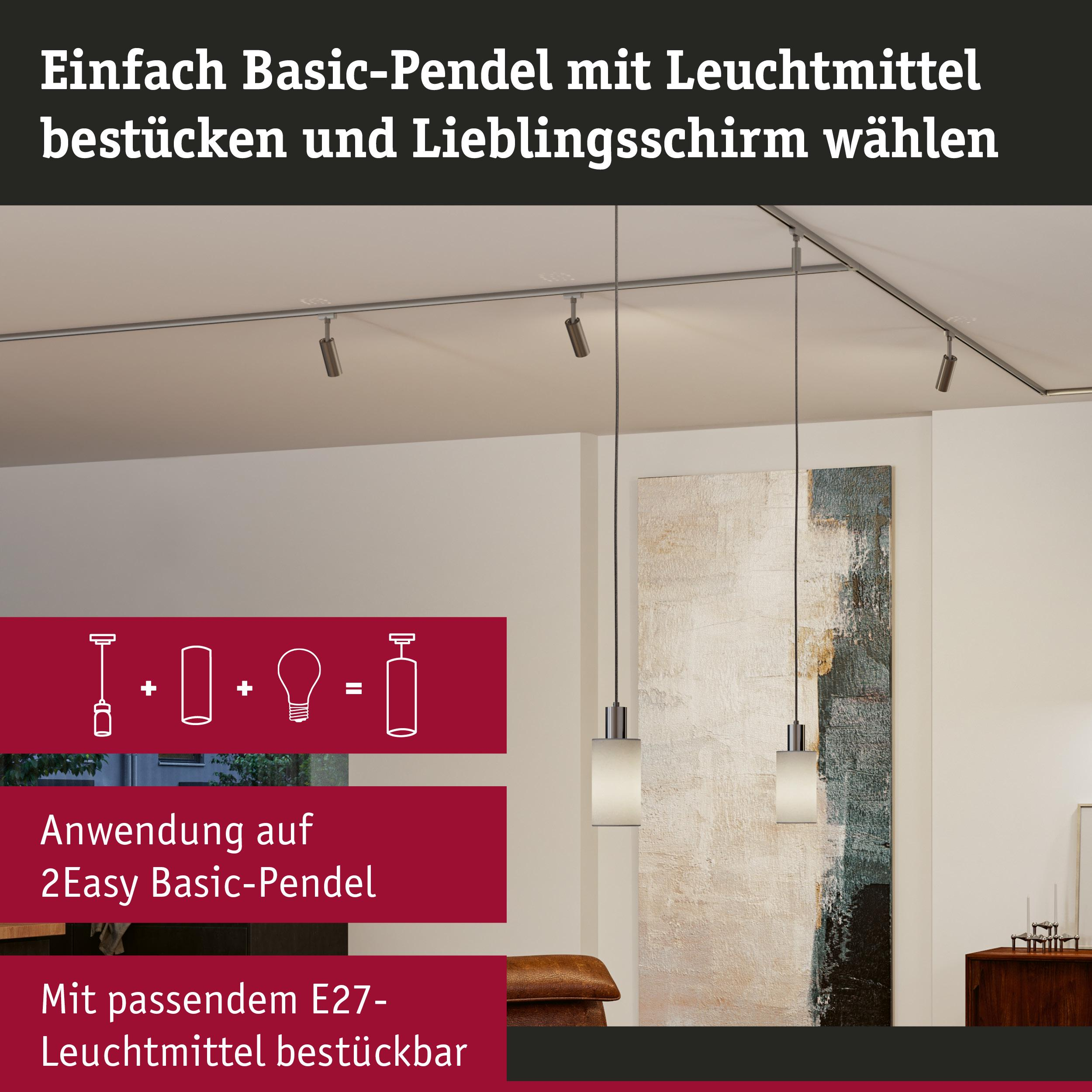 Einrichtung eines Pendels mit Leuchtmittel und Schirm.