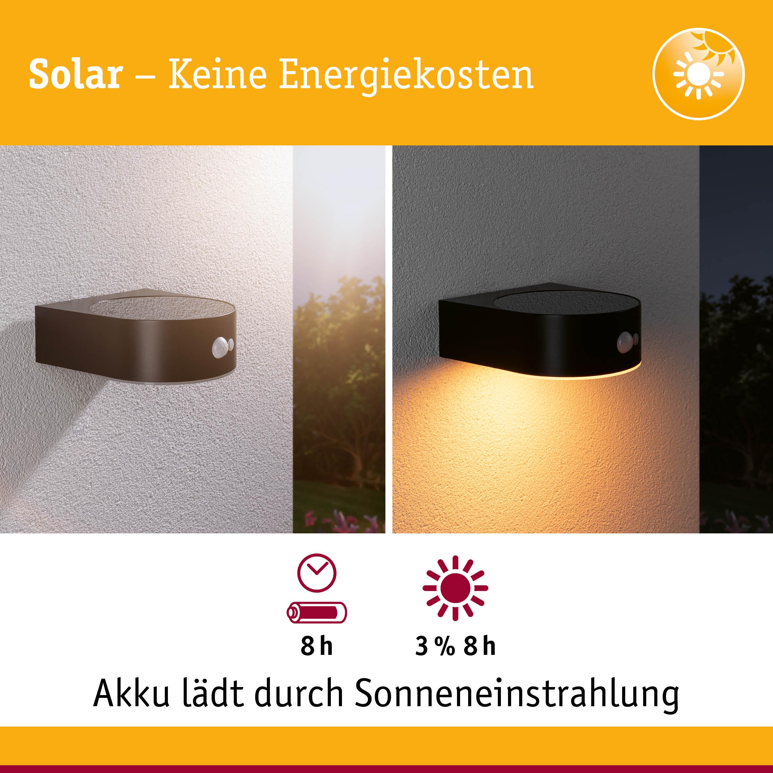Éclairage solaire mural, jour et nuit. Batterie se charge au soleil.