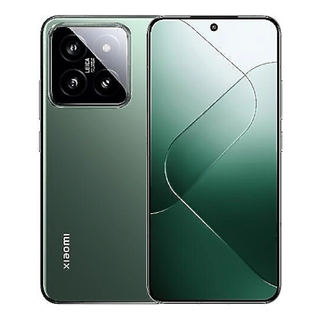 Un smartphone Xiaomi verde con triple cámara y marca Leica en la parte trasera.