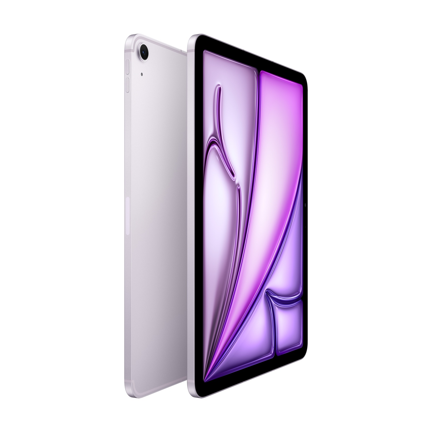 Ein lila Tablet mit einem abstrakten lilafarbenen Hintergrund auf dem Bildschirm.