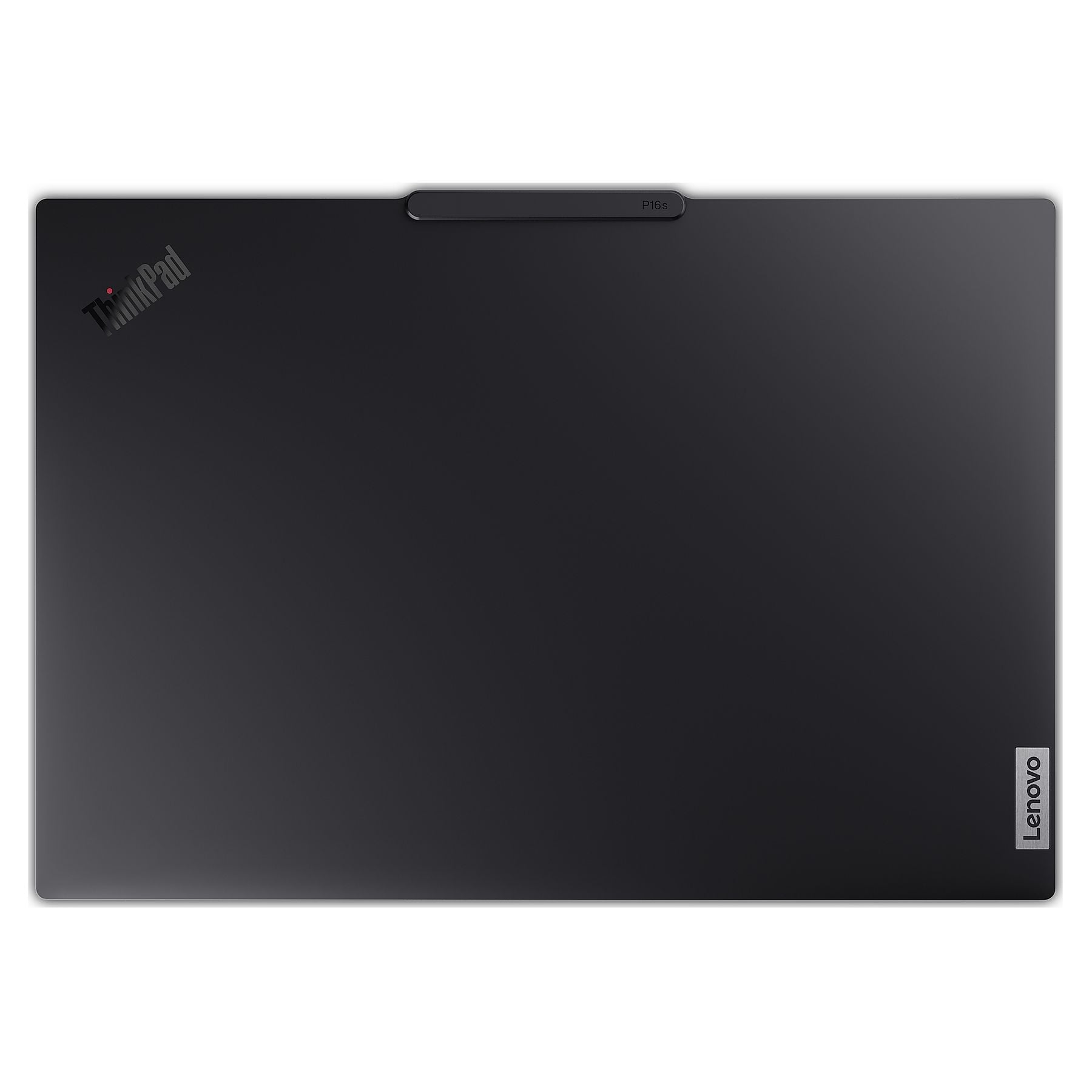 Un laptop nero con loghi ThinkPad e Lenovo.