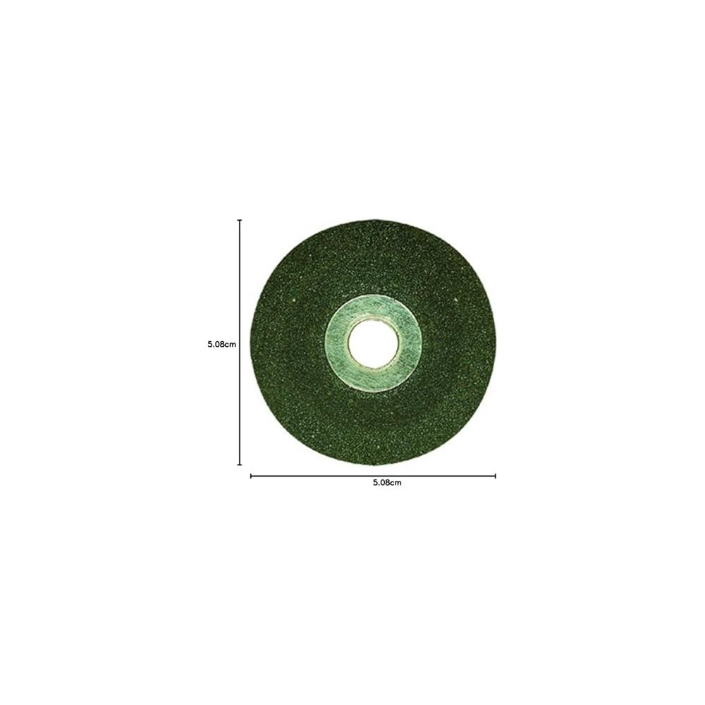 Grüne Trennscheibe mit zentralem Ring, 5,08cm Durchmesser.