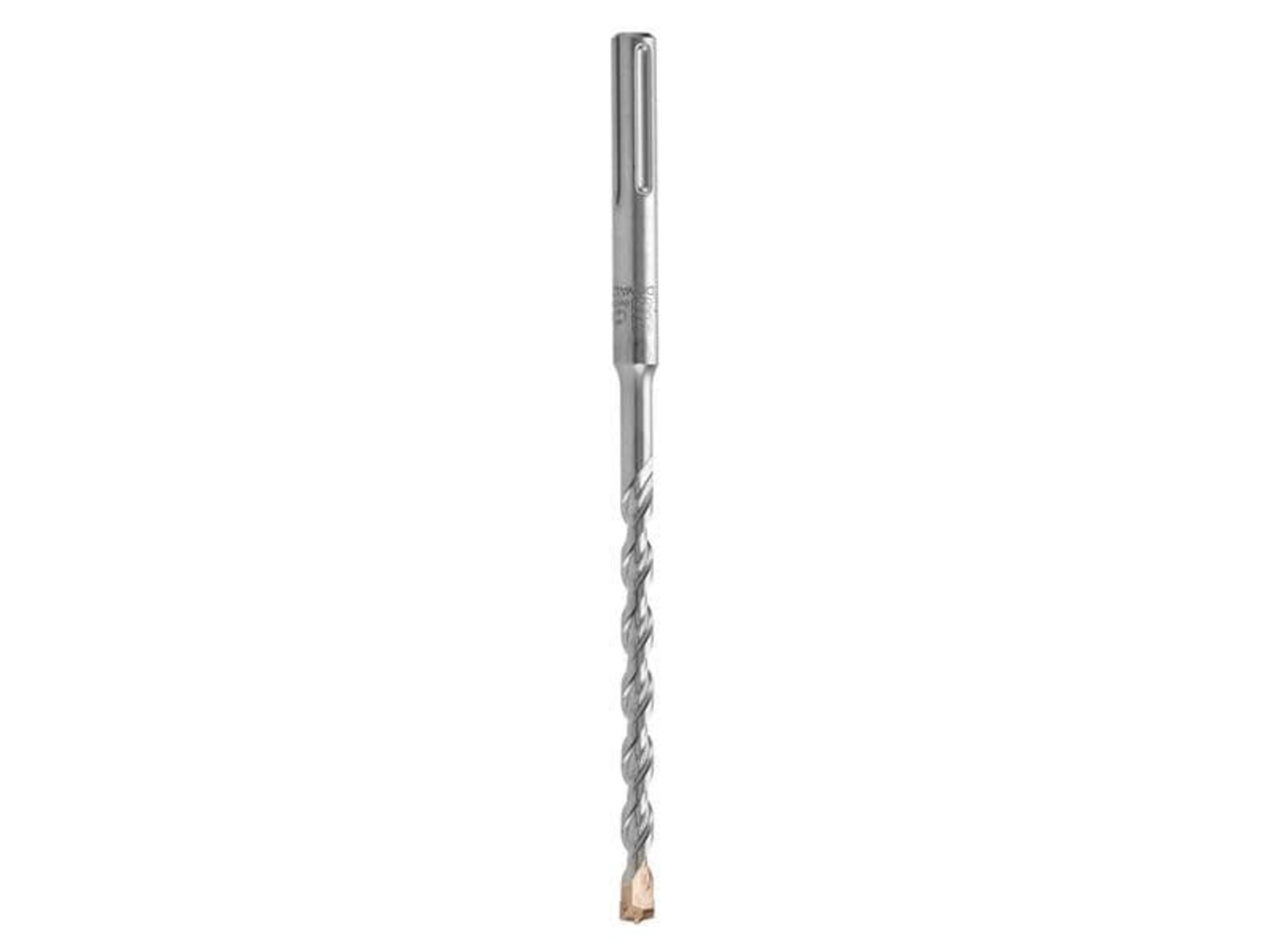 Ein langer, schmaler Bohrer mit einem SDS-Schaft und einer Hartmetallspitze.
