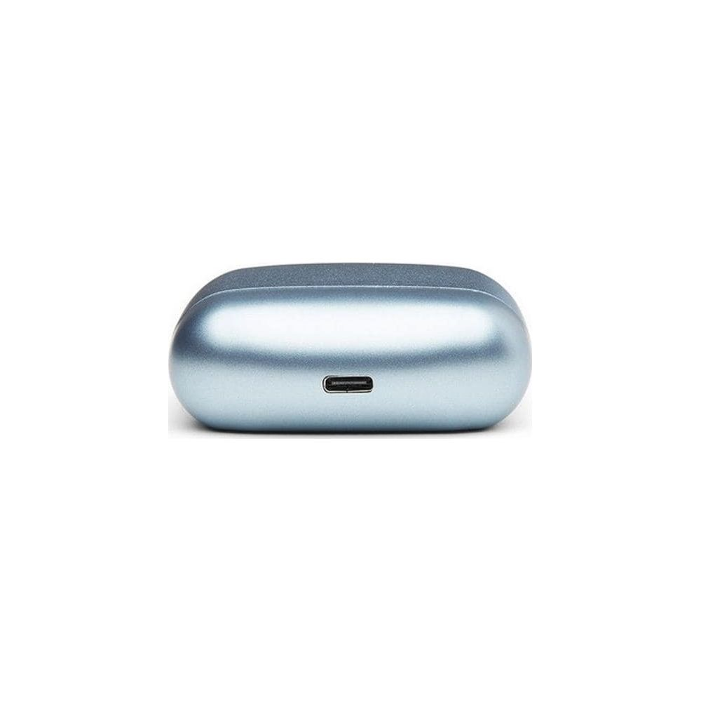 Ein blauer Ladecase mit einem USB-C-Anschluss unten.