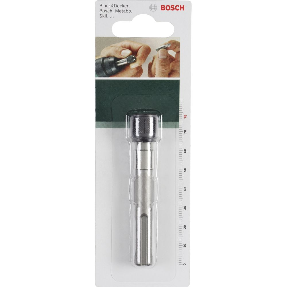 Bosch Werkzeug-Aufnahme mit schwarzem Griff und Skala auf der Verpackung.