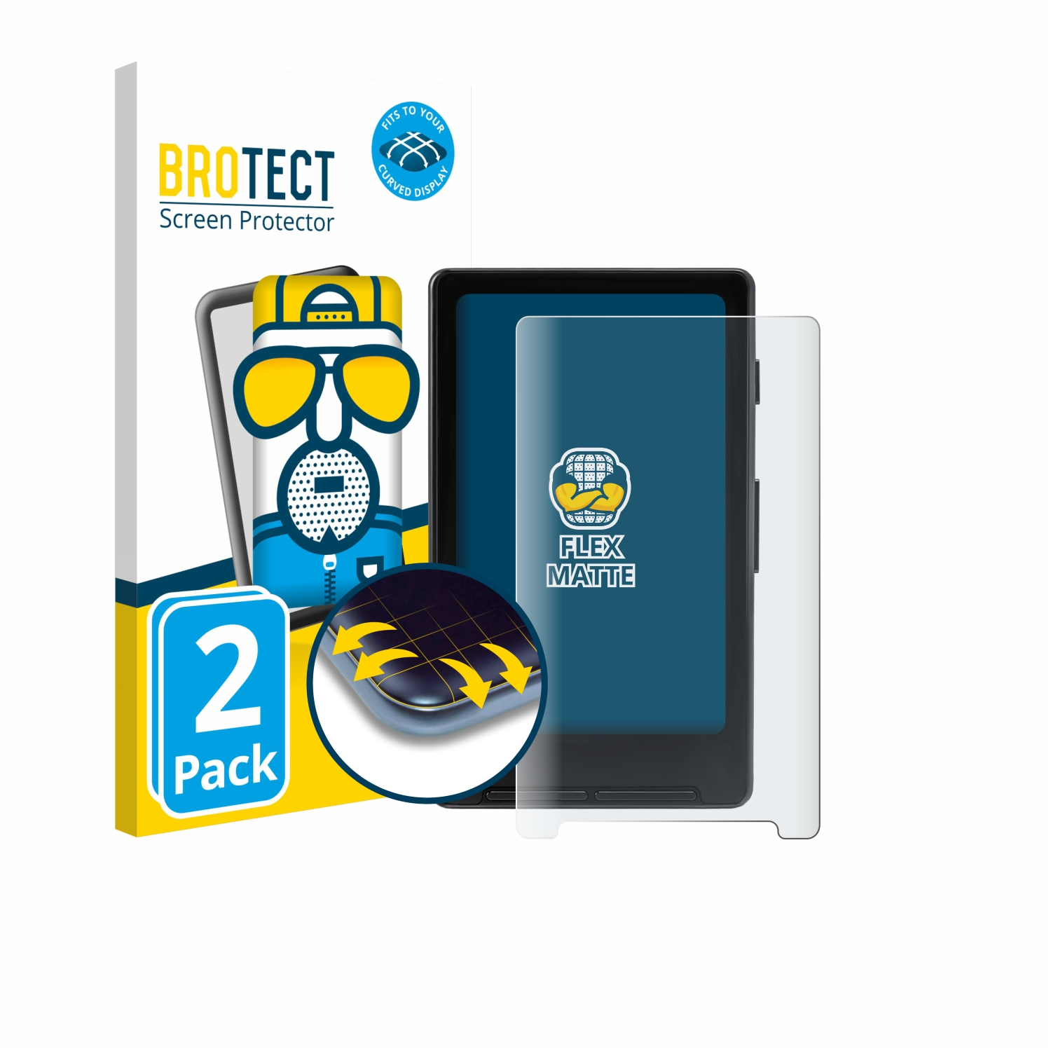 BROTECT Displayschutzfolie für gekrümmte Displays, 2er-Pack.