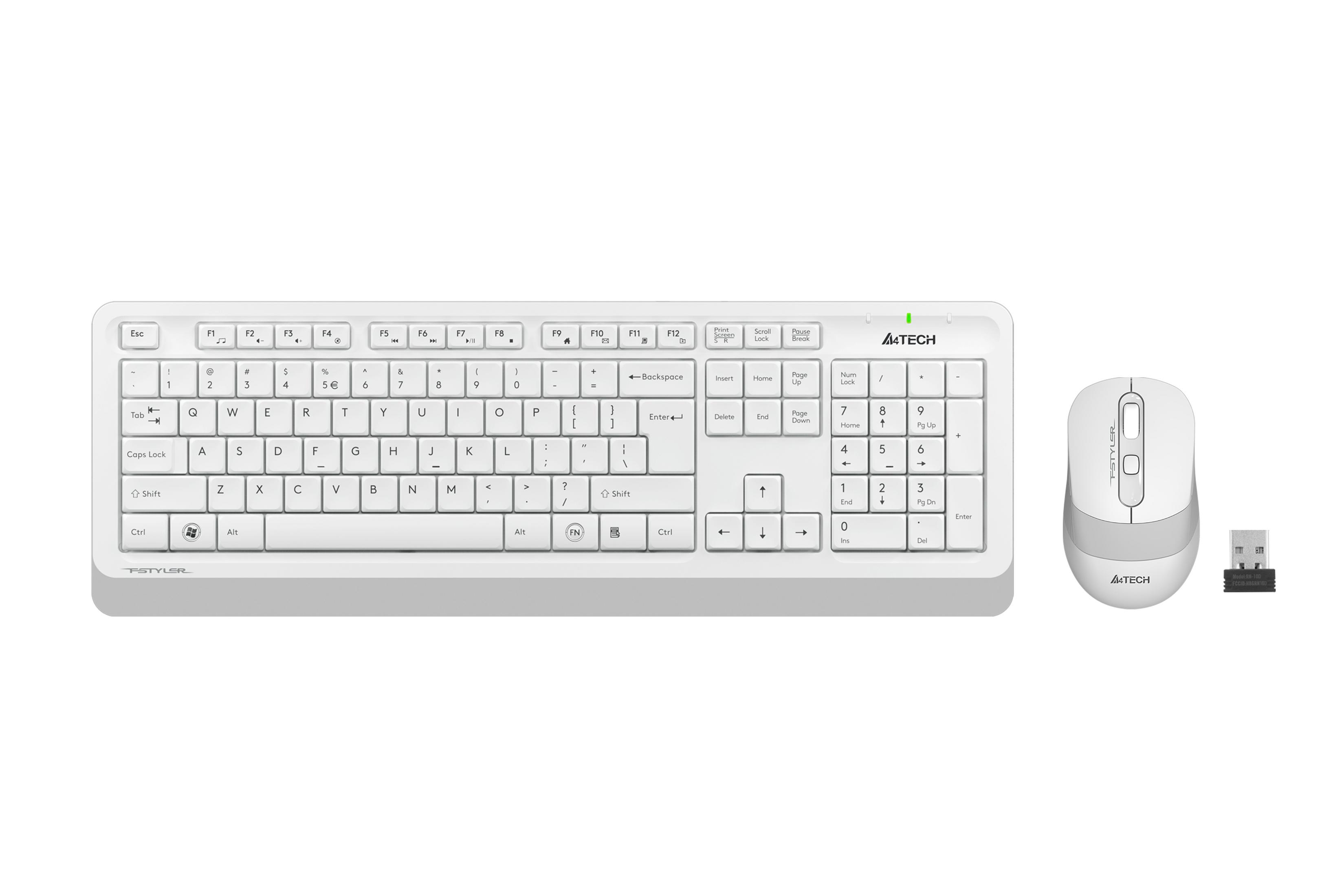 A4TECH FG1010 2.4G Q FN MM 2000D Kablosuz Klavye ve Mouse Seti Beyaz